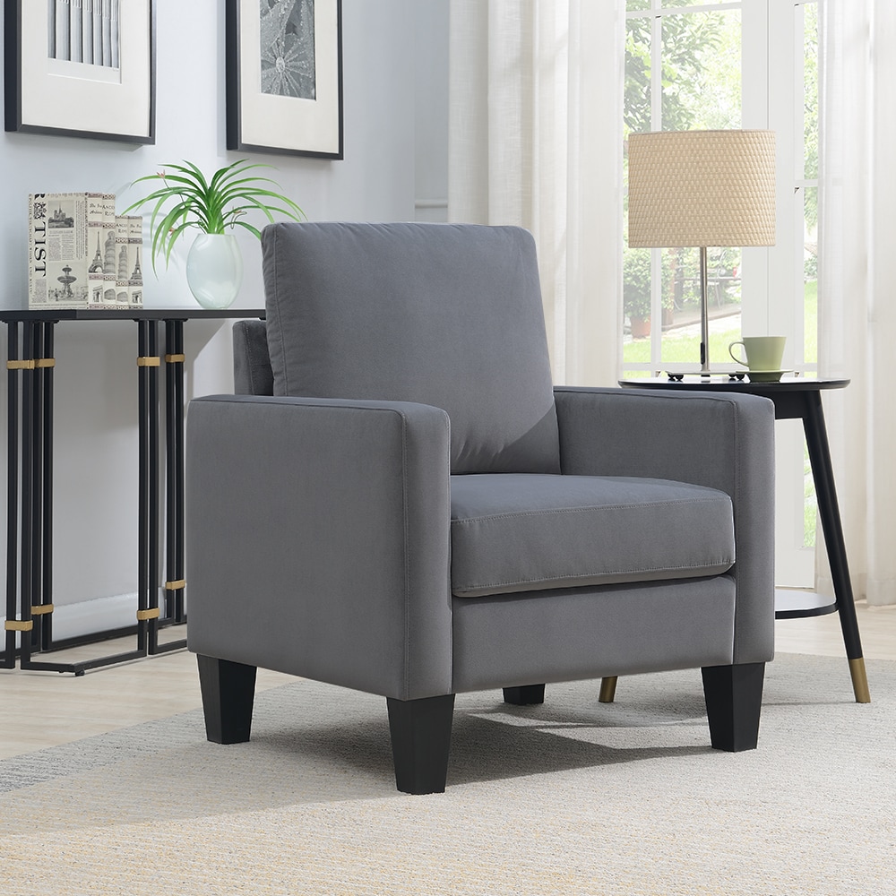 AC Pacific Contemporary Gray Polyester/Polyester Blend Accent Chair ...