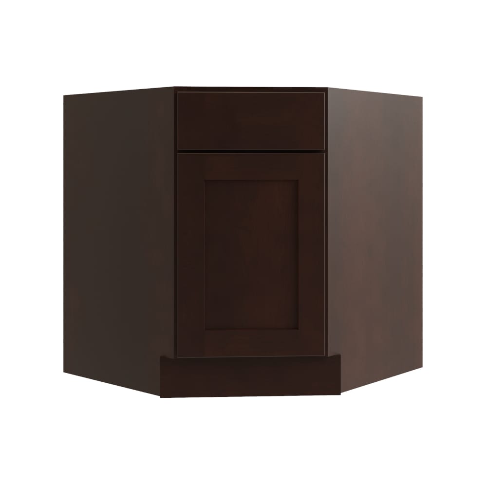 RELIABILT L11-CSB36R Parkstone 36-in W x 34.5-in H x 24-in D Espresso Sink Corner base Fully assembled Plywood Cabinet (Flat Panel Shaker)