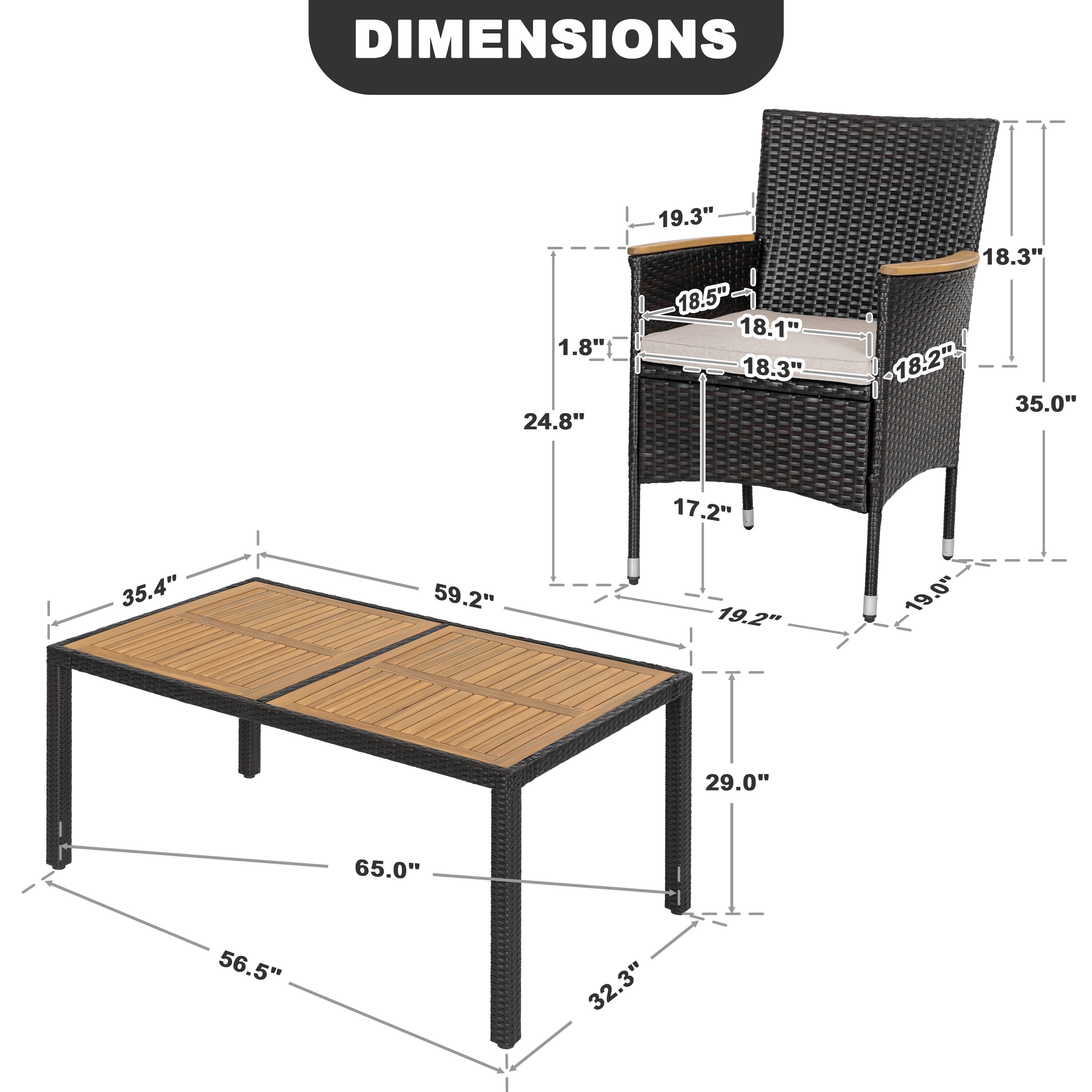 Nuu Garden SDBW001-701 Patio-Dining-Sets - View #3