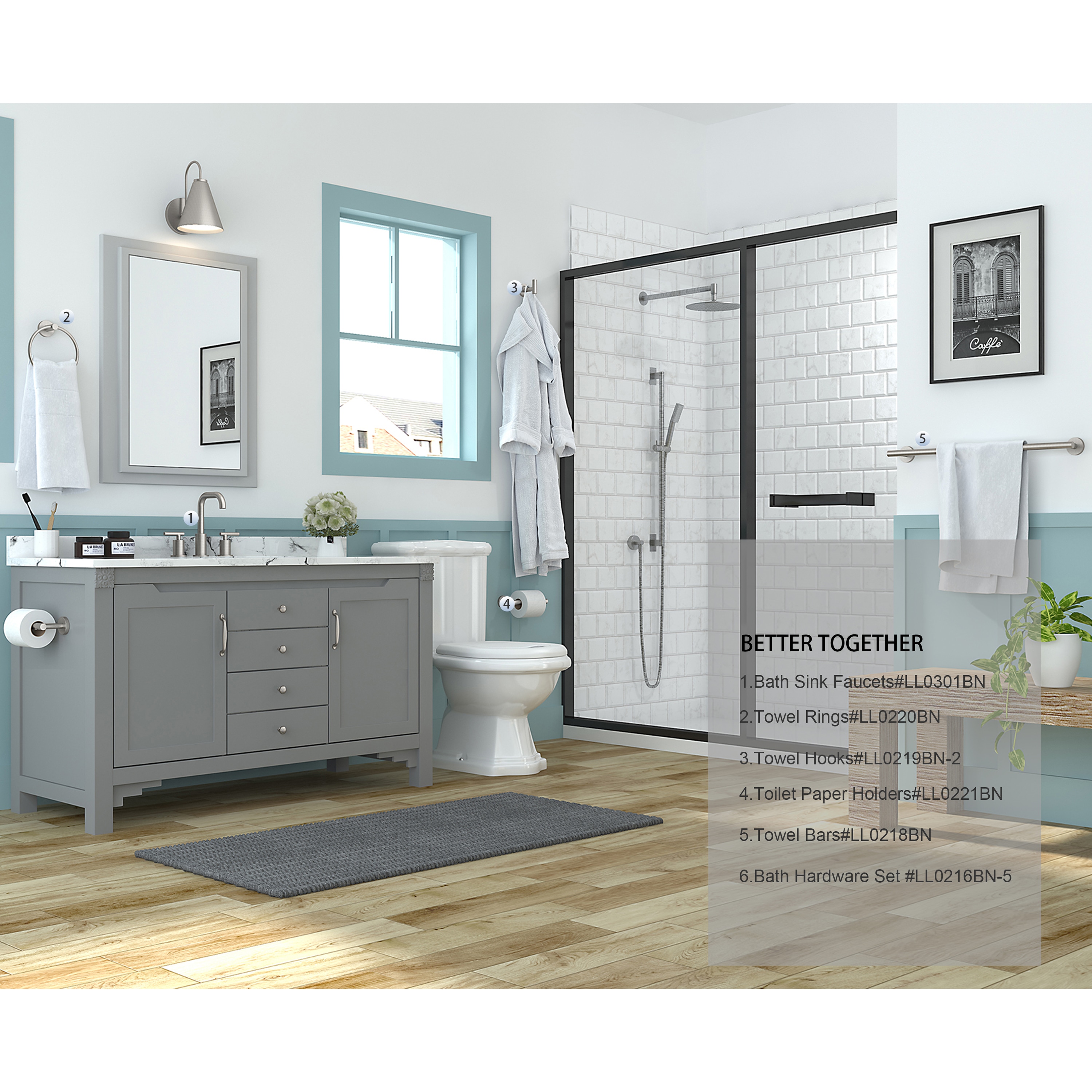 FORIOUS LL0216BN-5 Decorative-Bath-Hardware-Kits - View #8