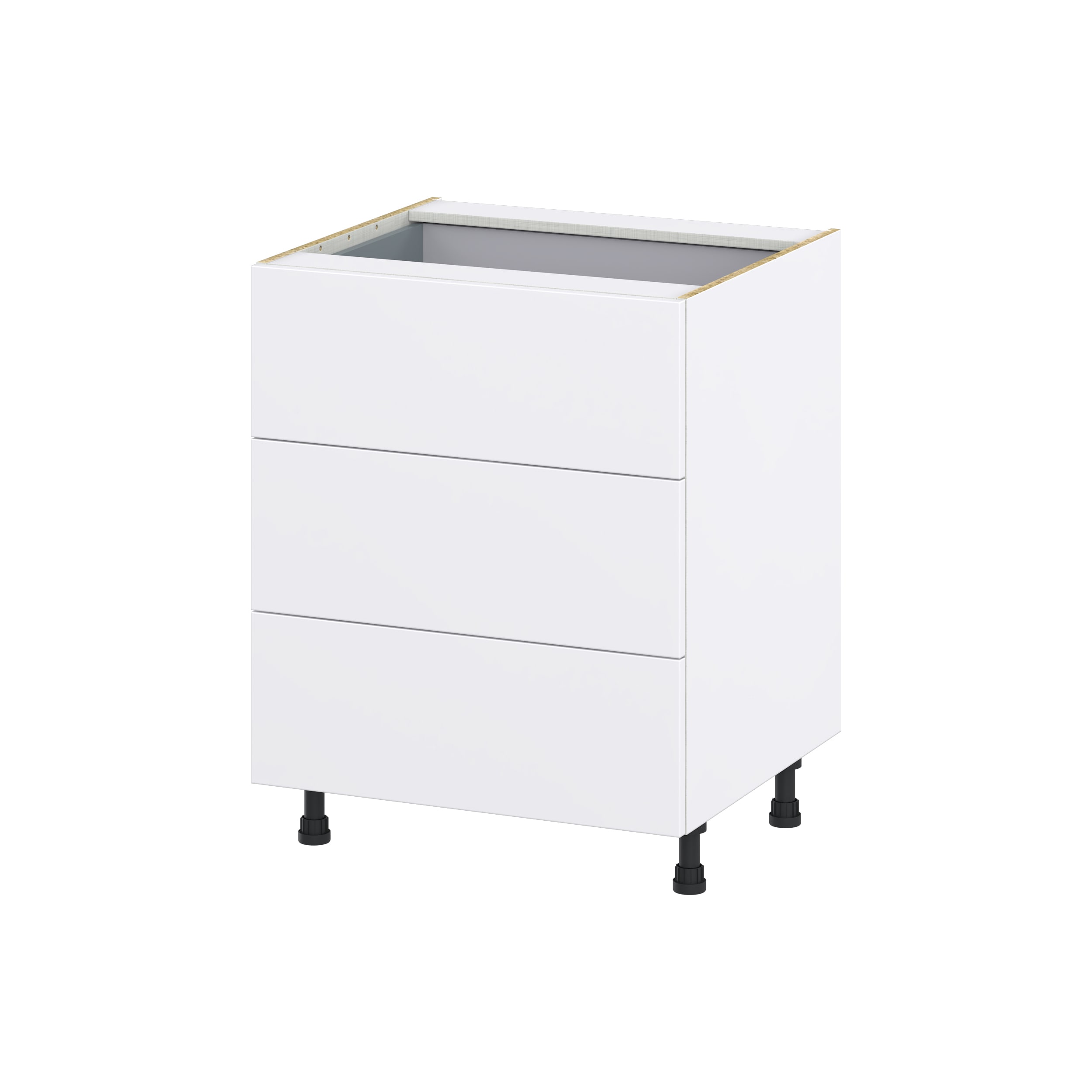 Hugo&Borg DSB3DA27I1-LA Lasalle 27-in W x 34.5-in H x 24-in D Bright White Slab 4 -Drawers Drawer Base Fully assembled Cabinet (Flat Panel Slab)