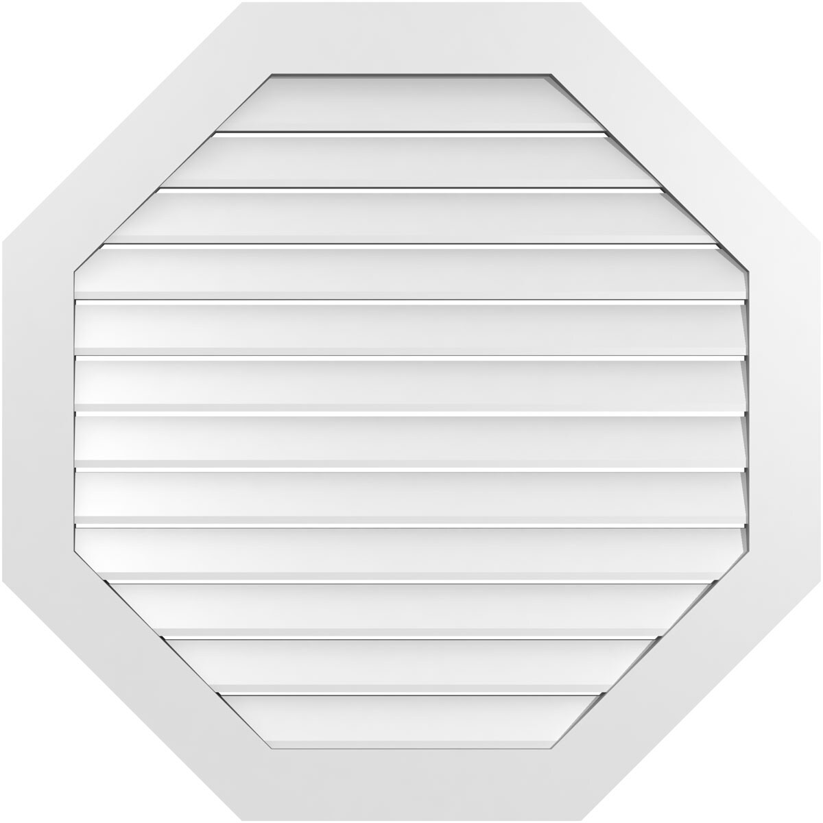 Ekena Millwork GVPOC40X4001SF 40-Inches x 40-Inches Off-white Octagon PVC Gable Louver Vent