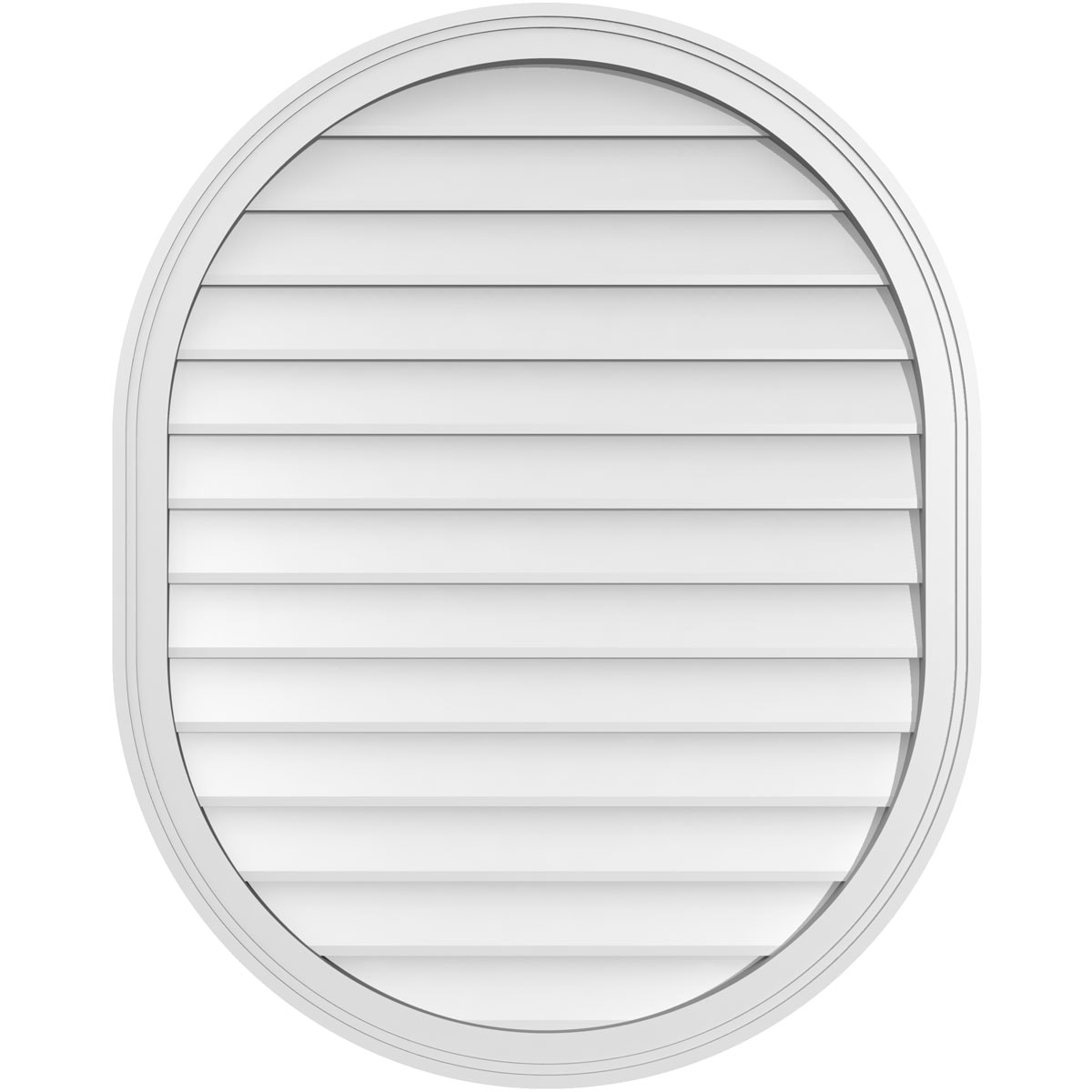 Ekena Millwork GVPVR32X4002SN 32-Inches x 40-Inches Off-white Oval PVC Gable Louver Vent