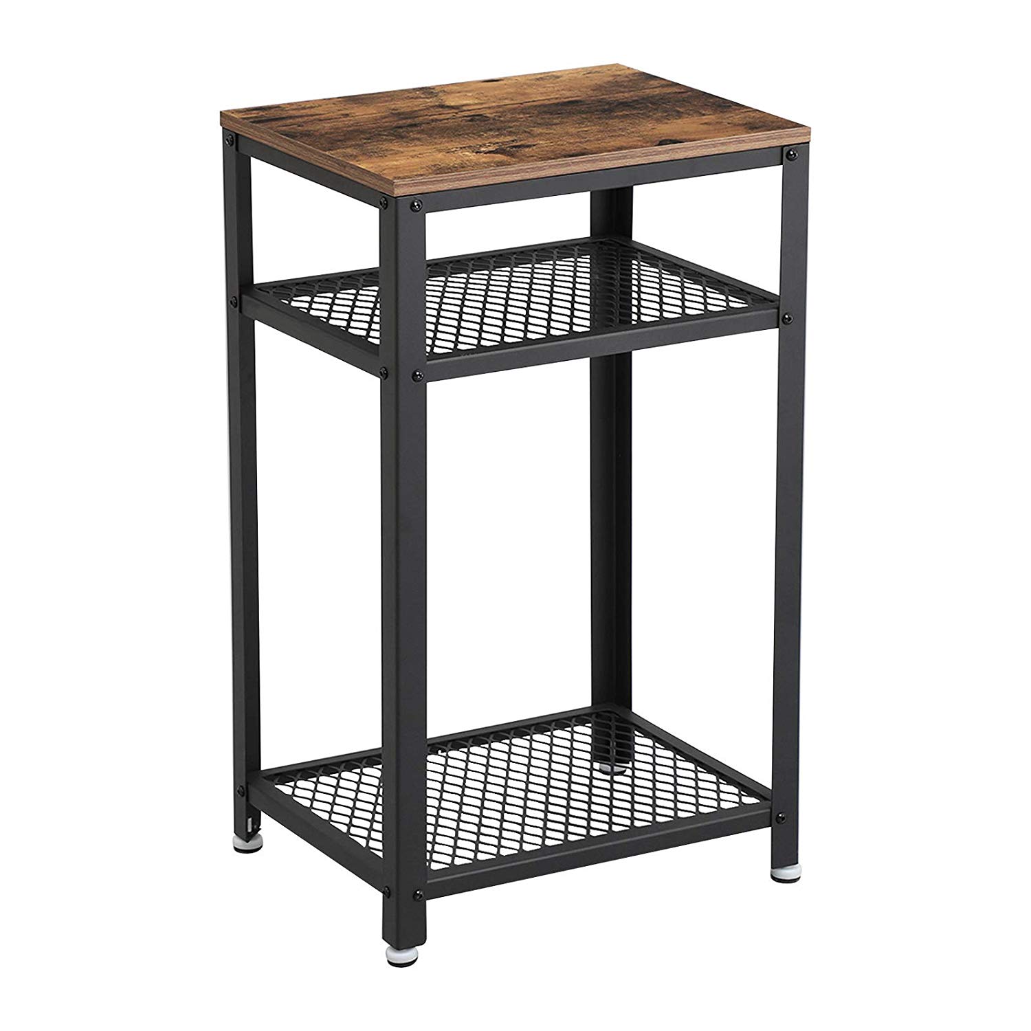 14-in W x 30-in H Brown and Black Wood Modern End Table Assembly Required | - Benzara BM195880