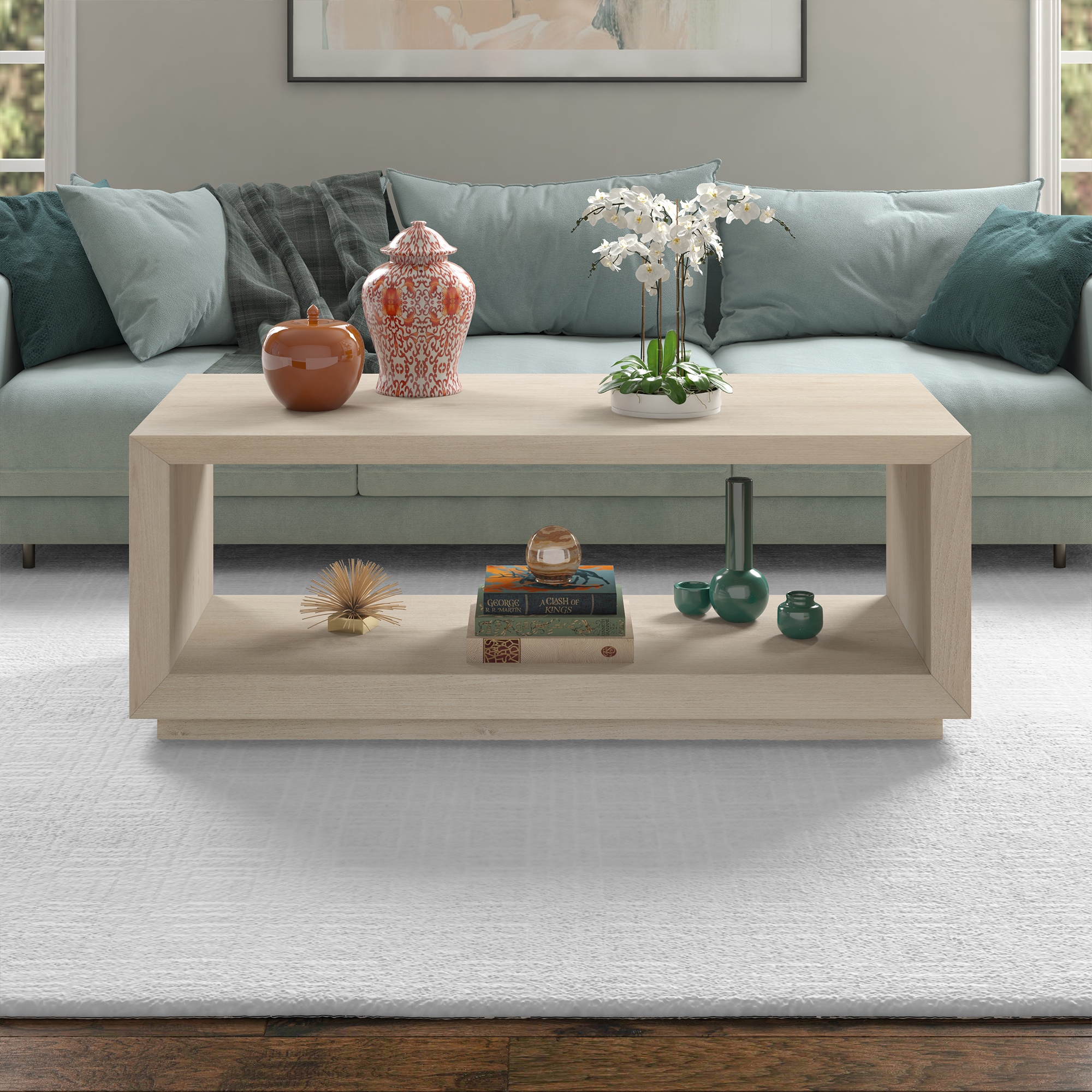 Hailey Home Tannen Alder White Mdf Modern Coffee Table CT2002 at Lowes.com