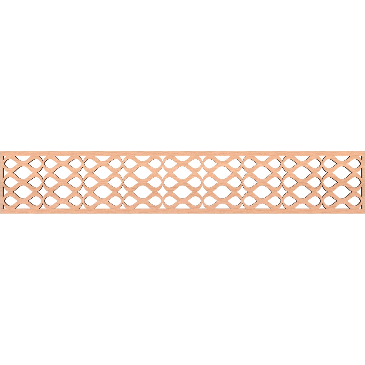 Ekena Millwork MLDB08X46SMRAL Somerset Fretwork Flat Trim 8-in x 3.89-ft Alder Brown Unfinished 2155865 Pierced Wall Panel Moulding