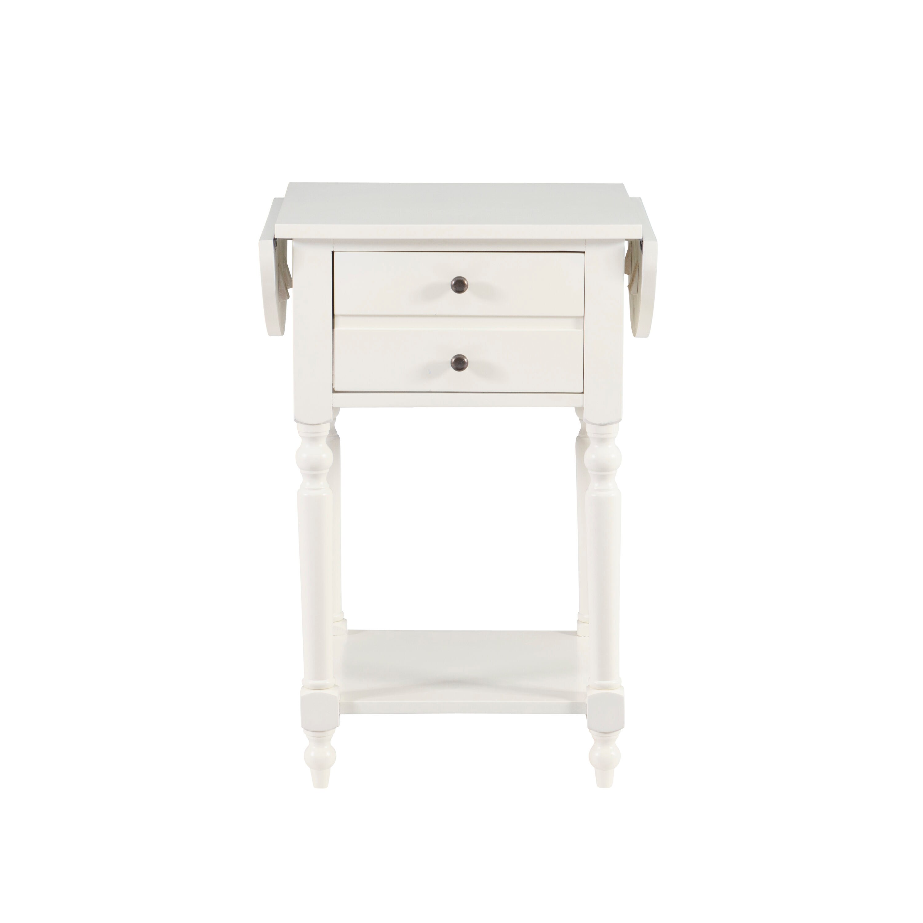 Powell Contemporary White Square Console Table with Dropleaf Extension ...