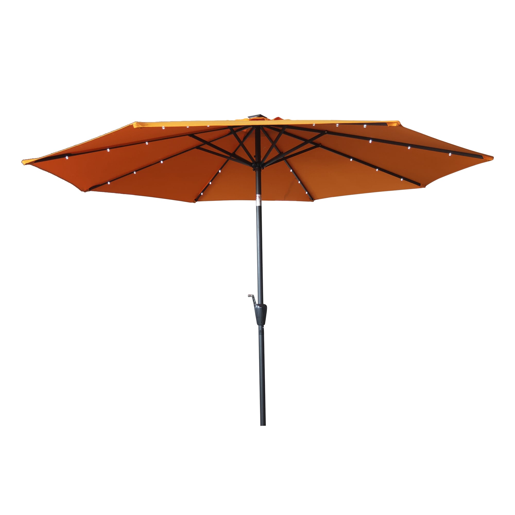 Maocao Hoom MZH37-1-OG 10-ft Aluminum Orange Market Patio Umbrella with Lights