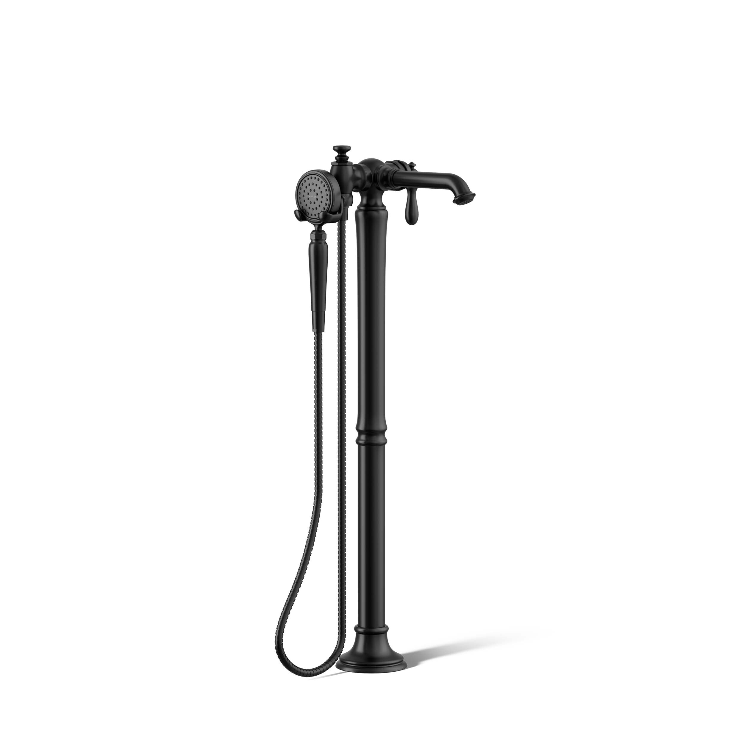 KOHLER T72790-9M-BL Artifacts Matte Black 1-handle Freestanding Low-arc Bathtub Faucet with Hand Shower ( Valve Included )