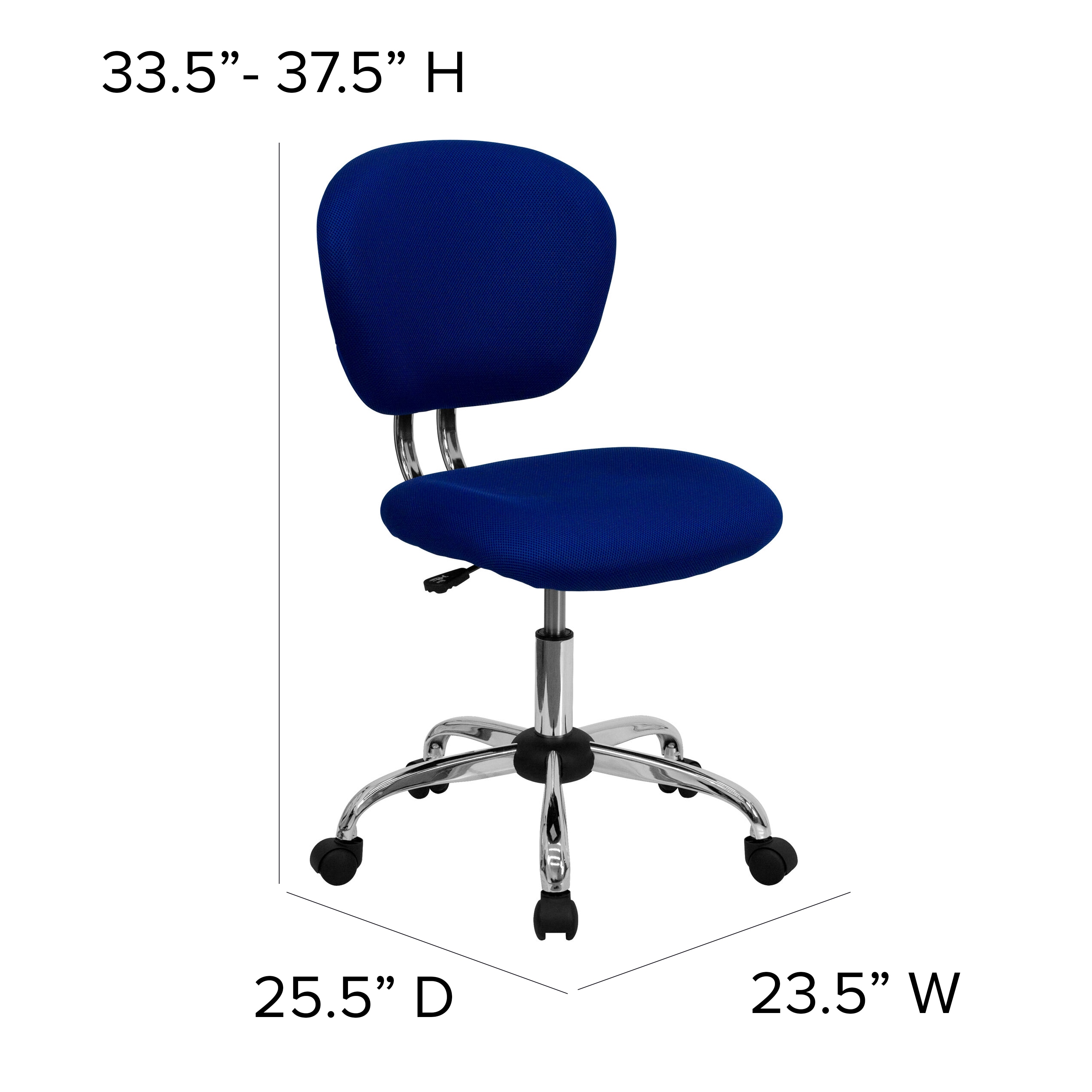 Blue Mesh Mid-Back Swivel Task Chair with Chrome Base