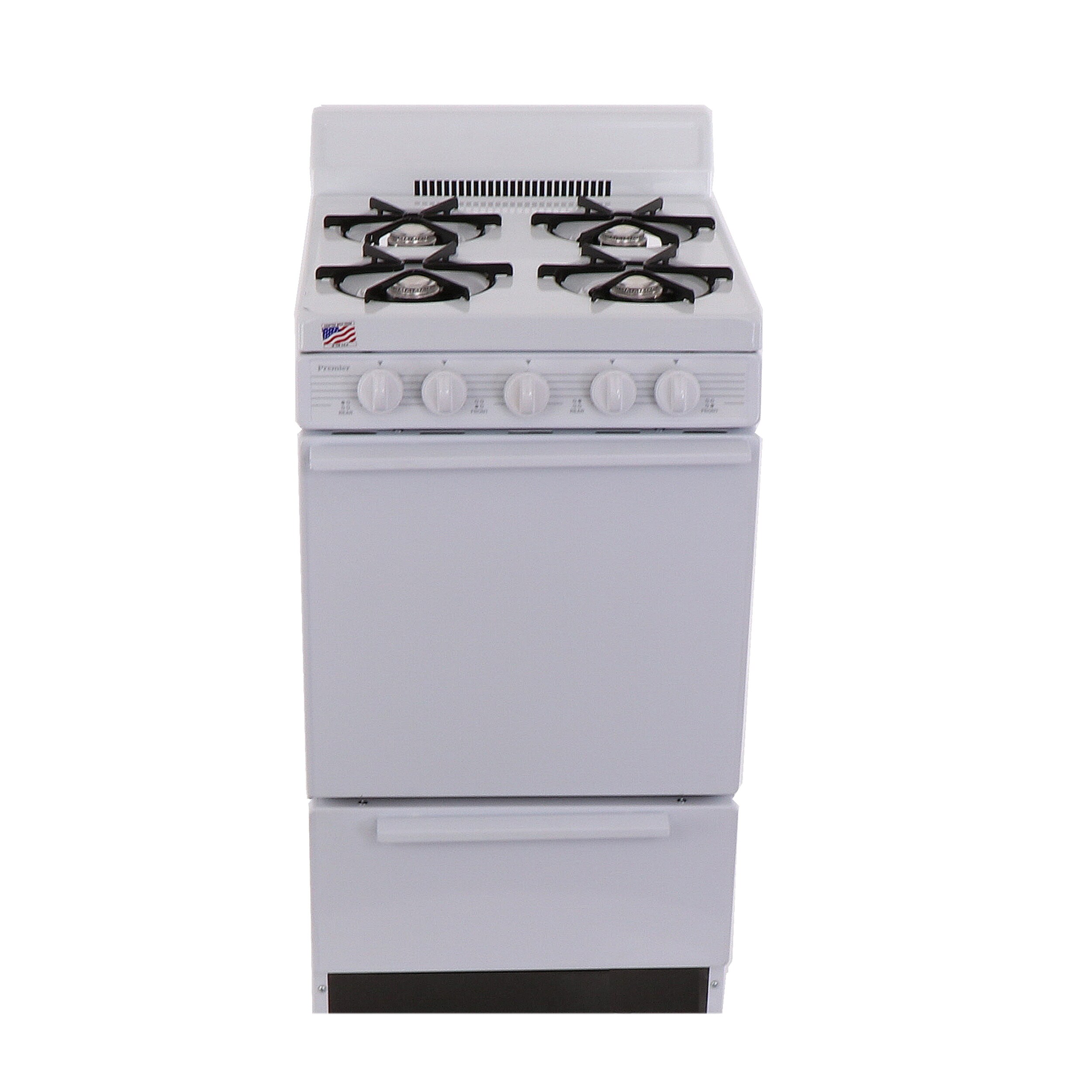 Premier 30 in. 3.9 cu. ft. Oven Freestanding Gas Range with 4 Open Burners  - White on White