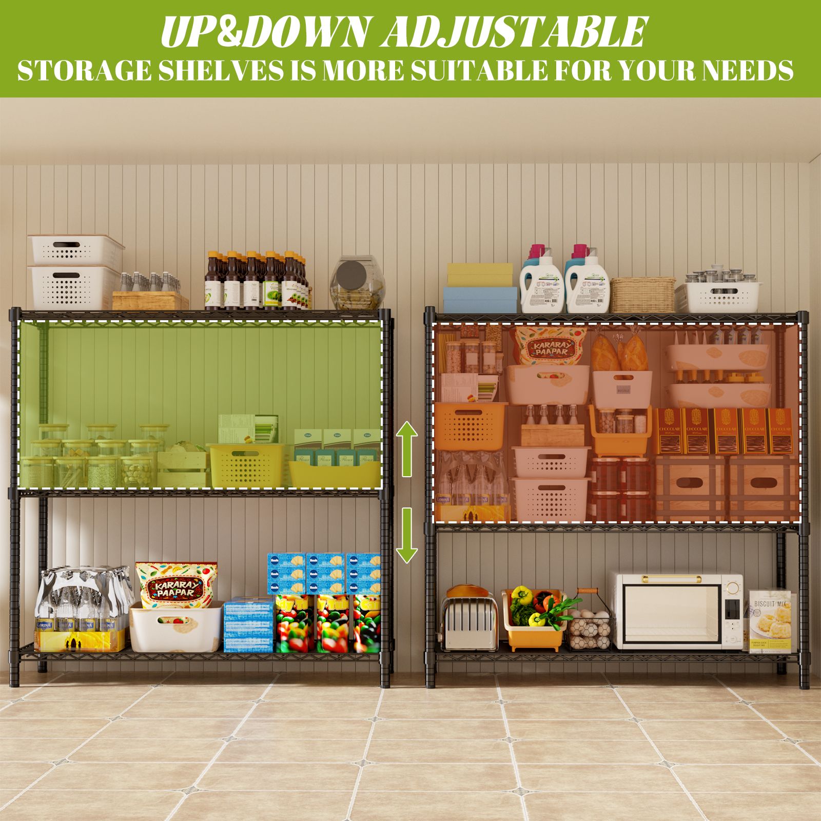 LOVMOR BLACK-48HAGW3C-PLR Free-Standing-Shelving - View #2