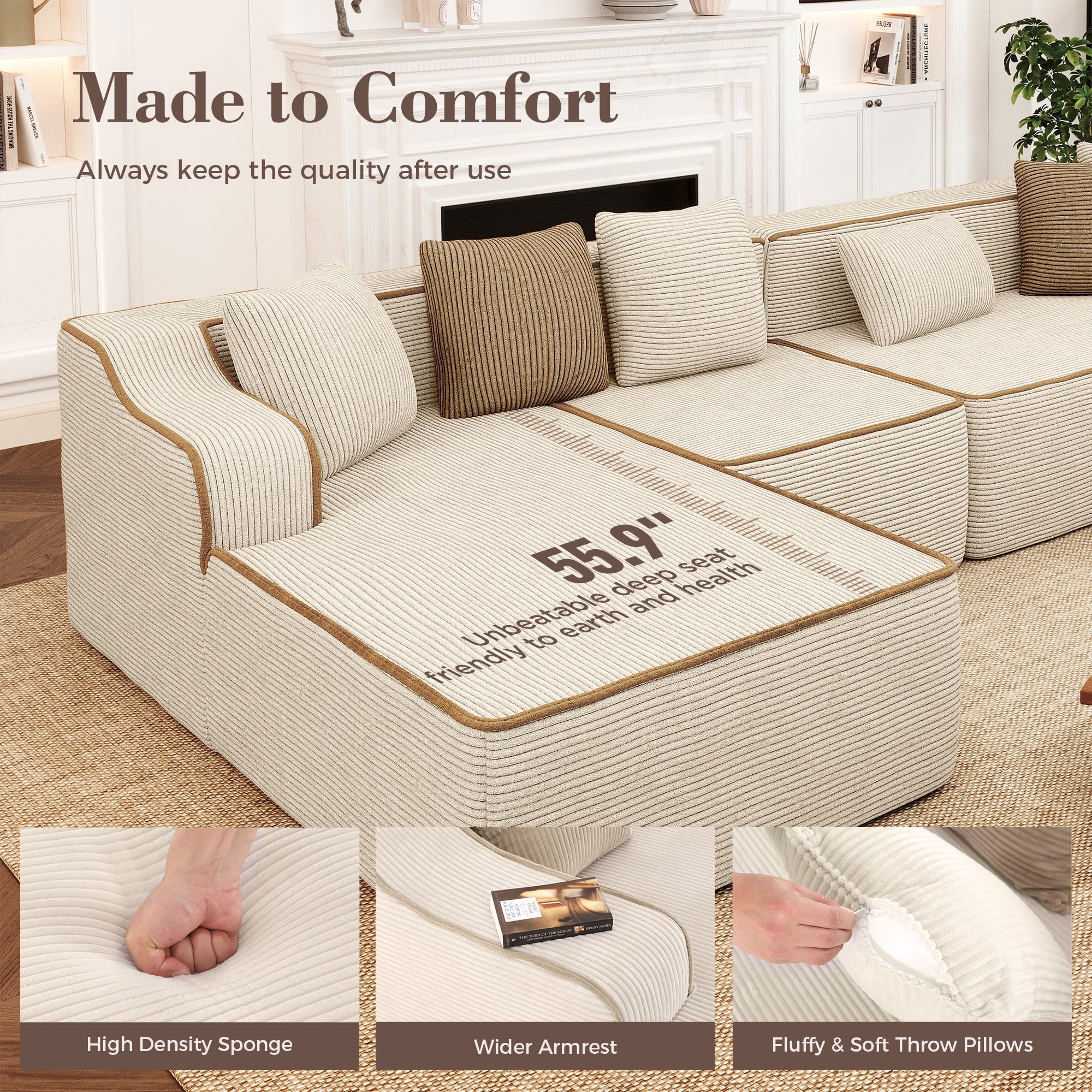 Sunshine Valley IFS002-04-6-BE Sofas-Loveseats - View #4