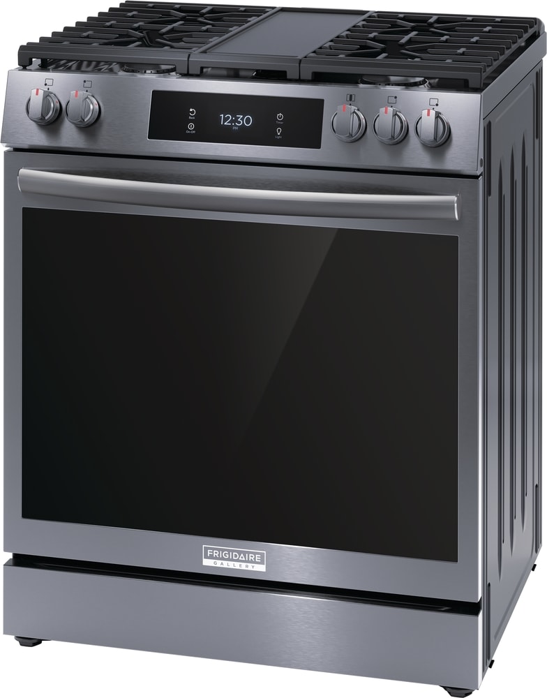 Frigidaire Gallery 30-in 5 Burners 5.6-cu ft Self and Steam Cleaning Air  Fry Convection Oven Slide-in Natural Gas Range (Fingerprint Resistant  Stainless Steel) in the Single Oven Gas Ranges department at