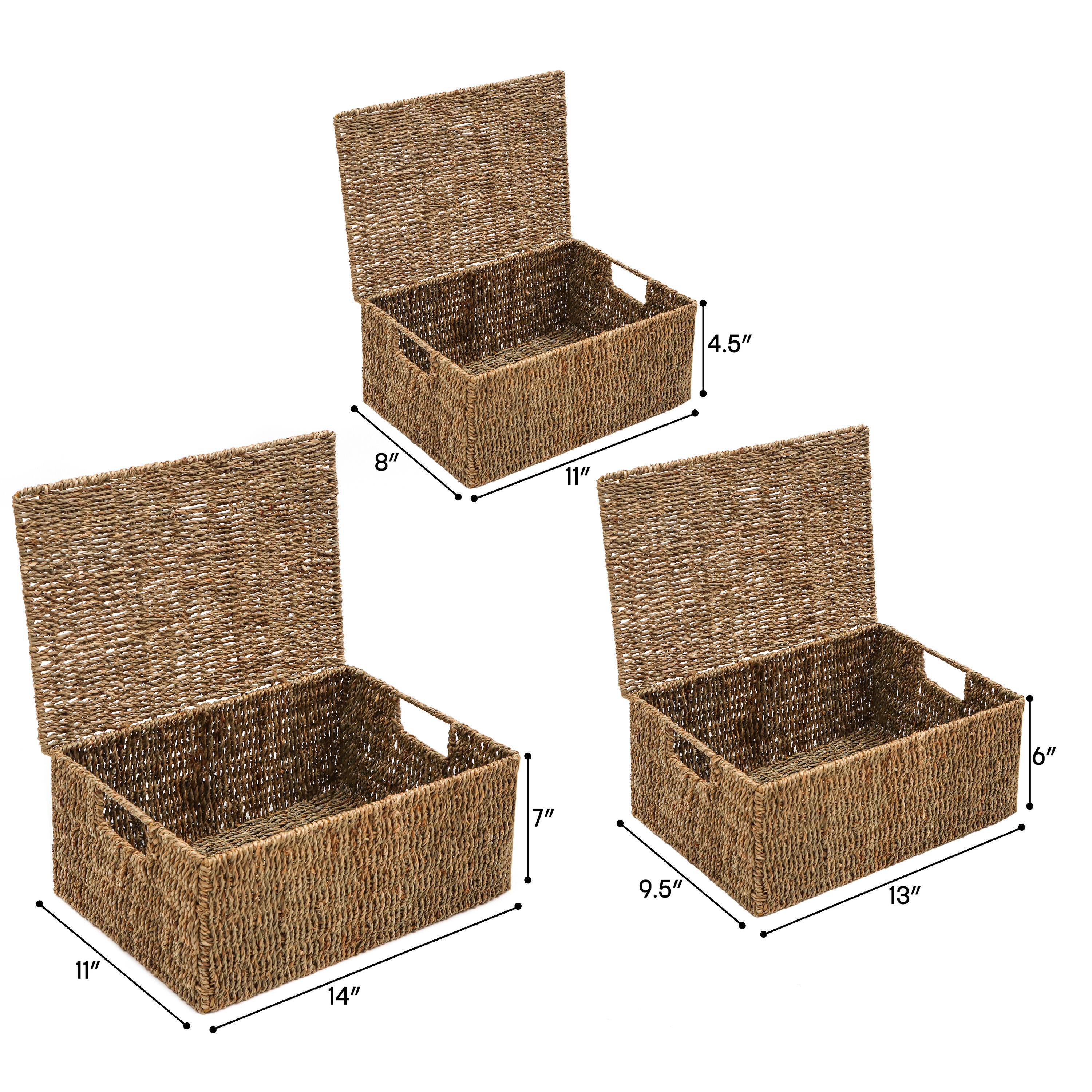 Trademark Innovations (11-in W x 7-in H x 14-in D) Brown Sea Grass ...