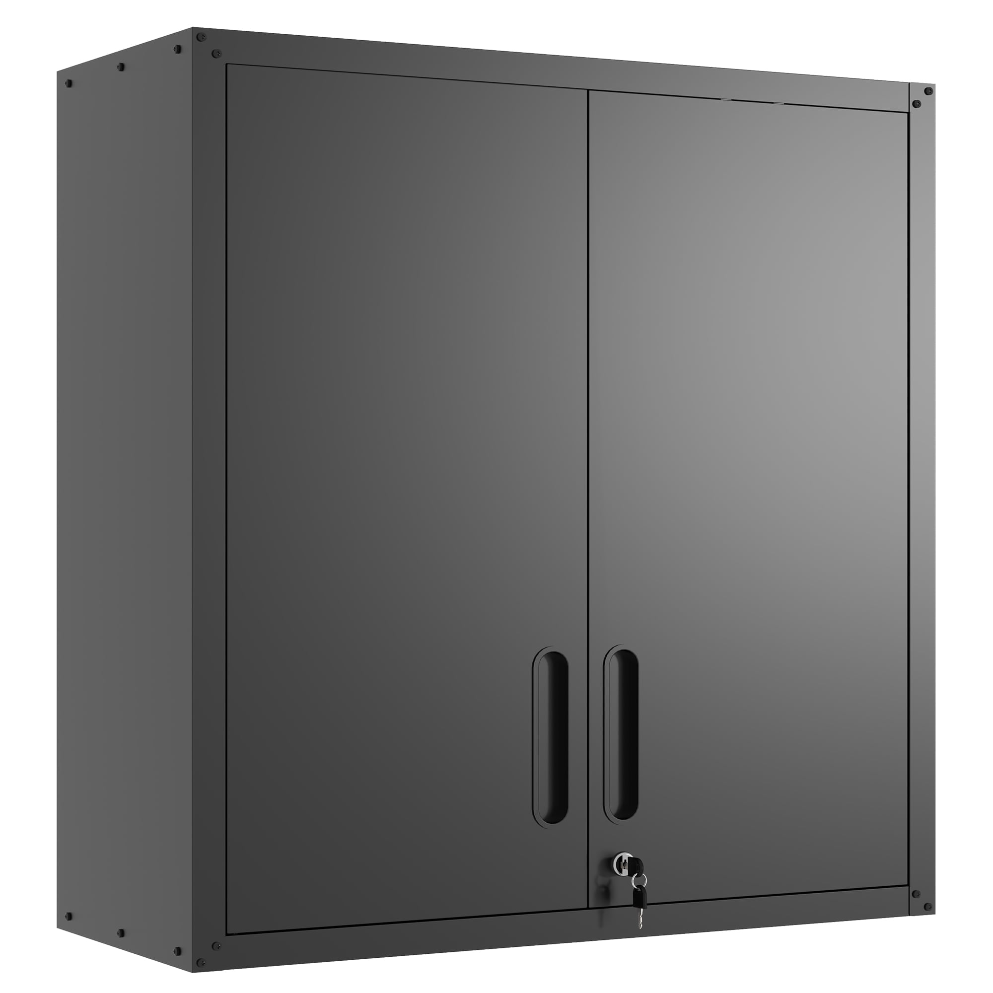 LOVMOR SF-R-T2398P236613 Metal Wall-Mounted Tool Storage Cabinet with 2 Locking Door 1 adjustable Shelf 1 Opened Drawer for Garage WarehouseOfficeAssembly Required