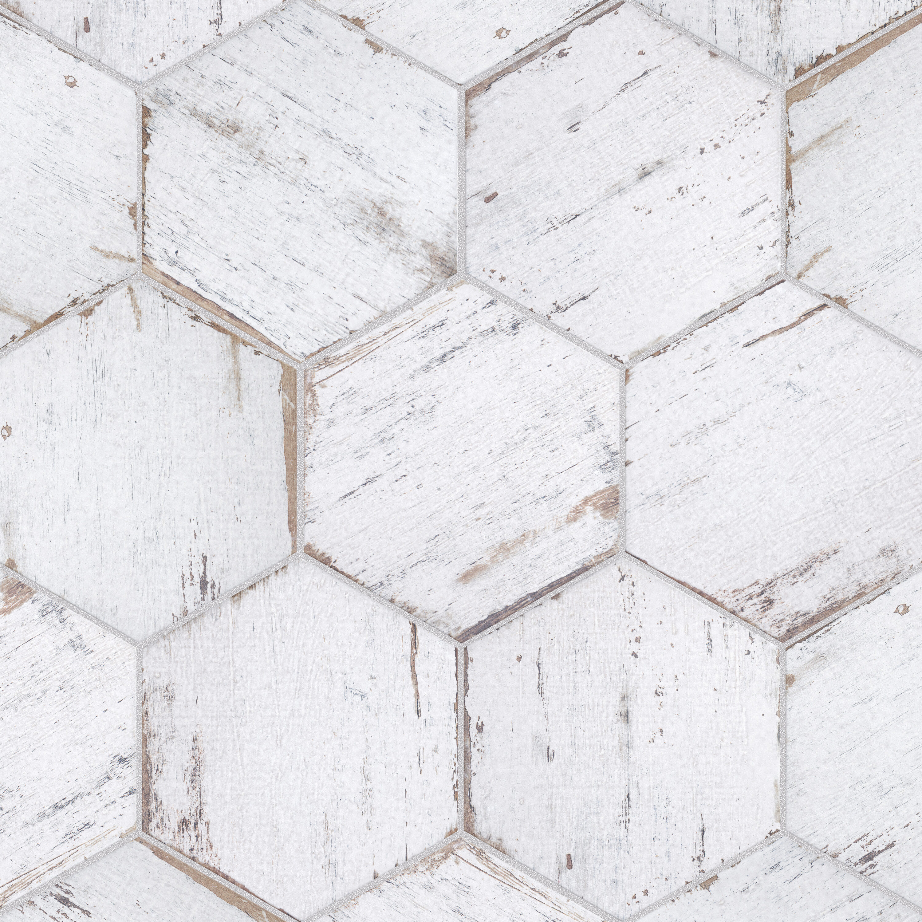 Retro Hex Blanc 7" x 8" Porcelain Hexagon Tile for Walls & Floors