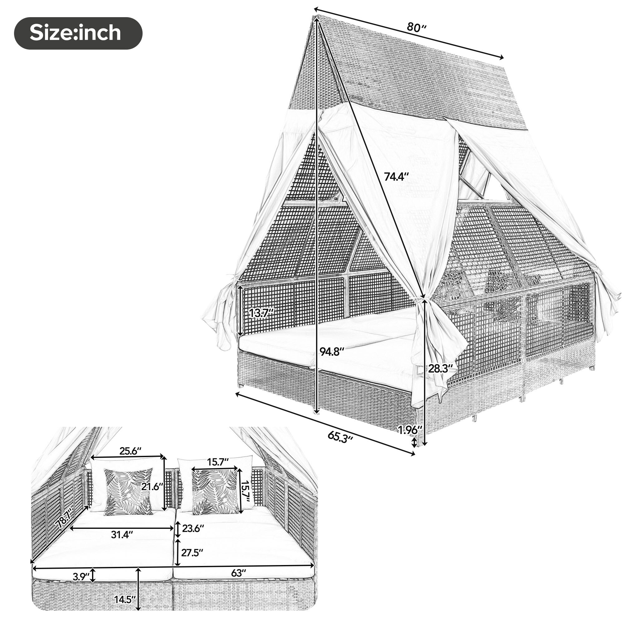 Forclover S7FW-005CM Patio-Conversation-Sets - View #3