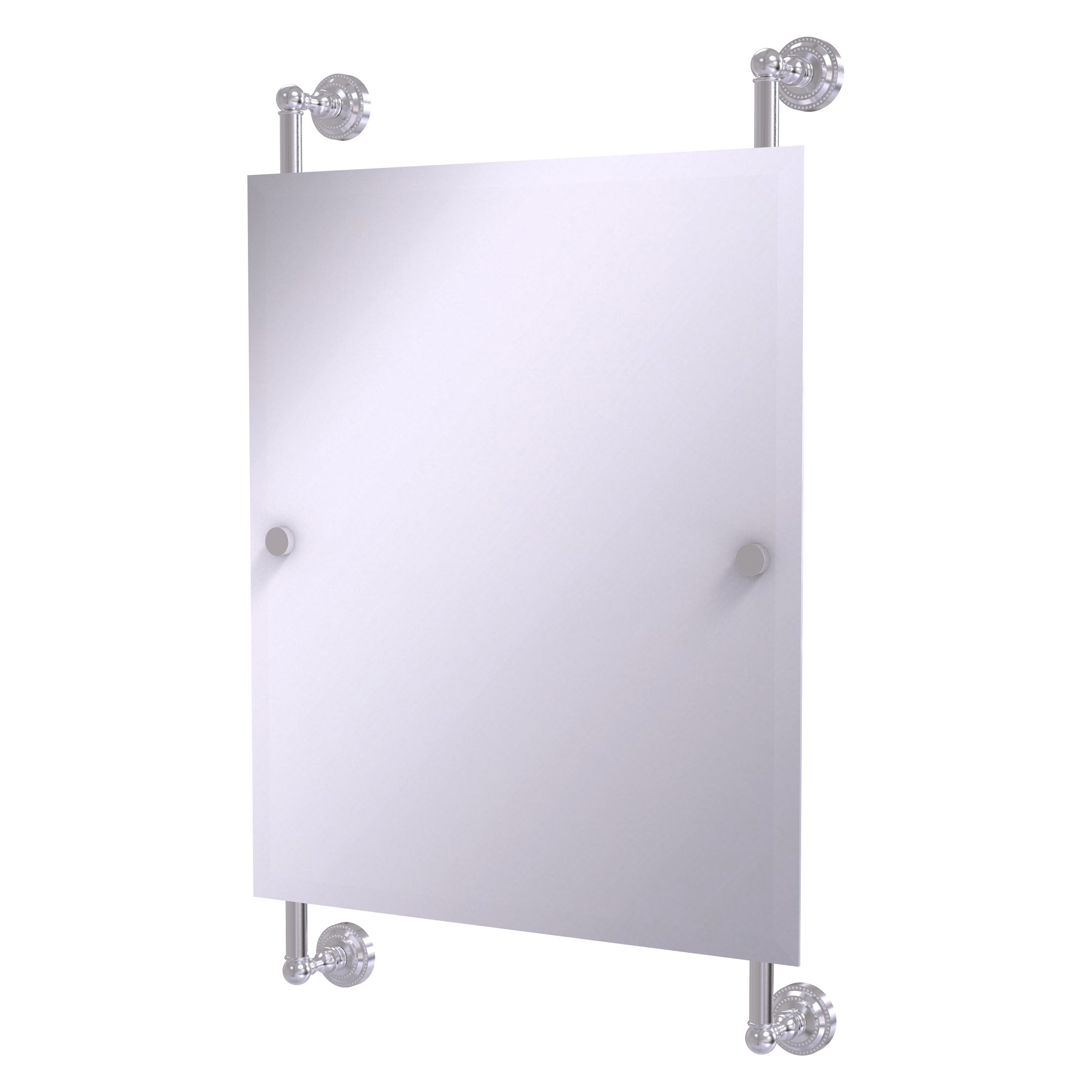 Allied Brass DT-27-92-SCH Dottingham 21-Inches x 33-Inches Beveled Frameless Rectangle Bathroom Vanity Mirror ( Satin Chrome )