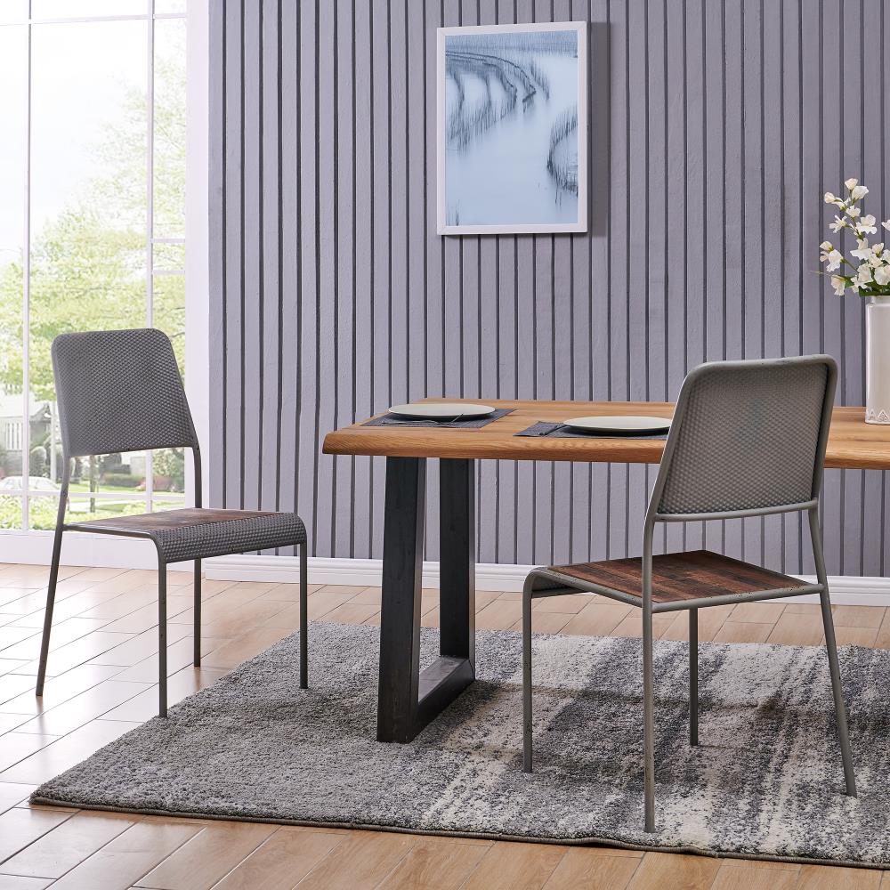 FirsTime 70089 Set of 2 and Co Contemporary/Modern Dining Side Chair (Metal Frame)