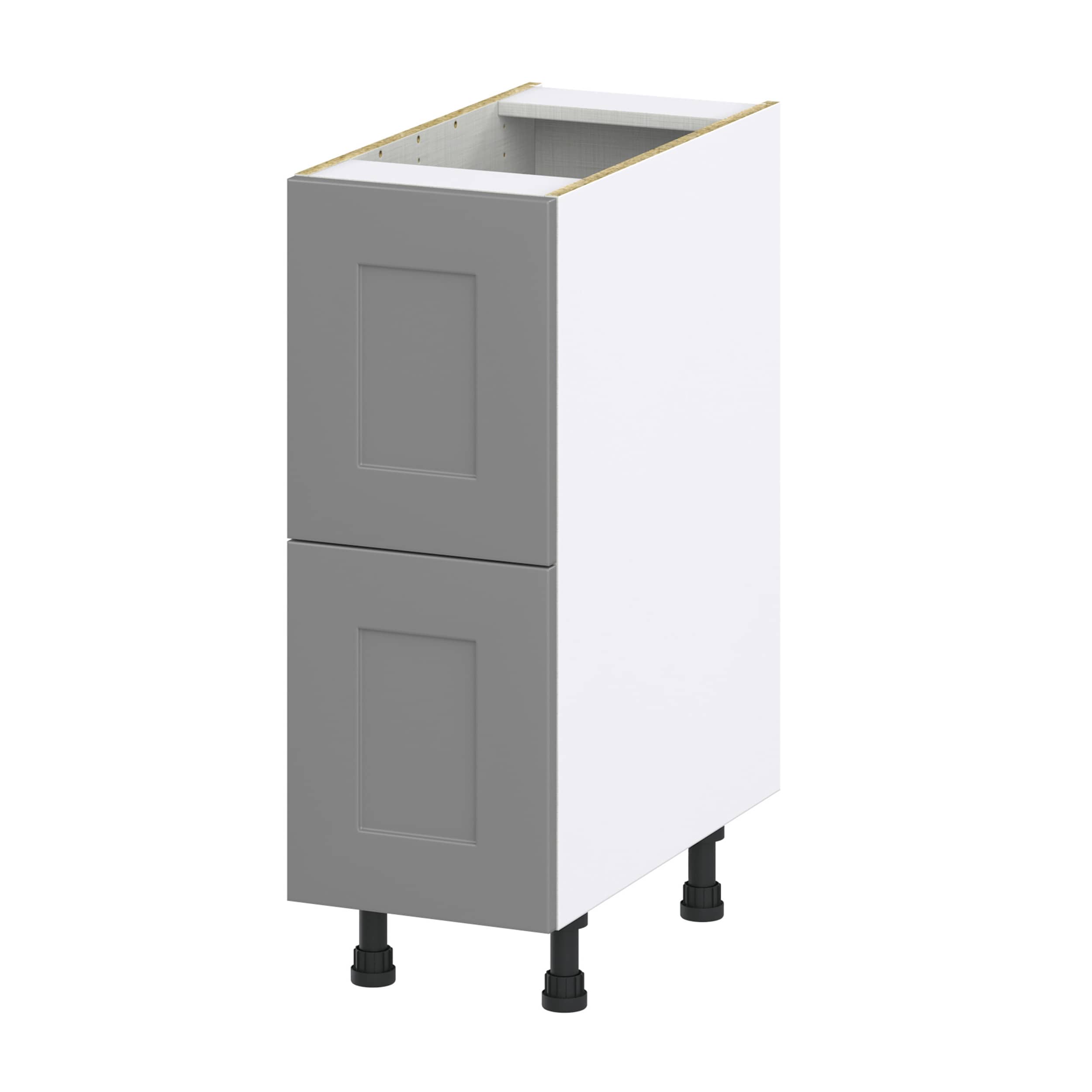 Hugo&Borg Beaumont 27-in W x 34.5-in H x 24-in D Slate Gray 2-Drawers Base Fully Assembled Cabinet (Recessed Panel Shaker Style)
