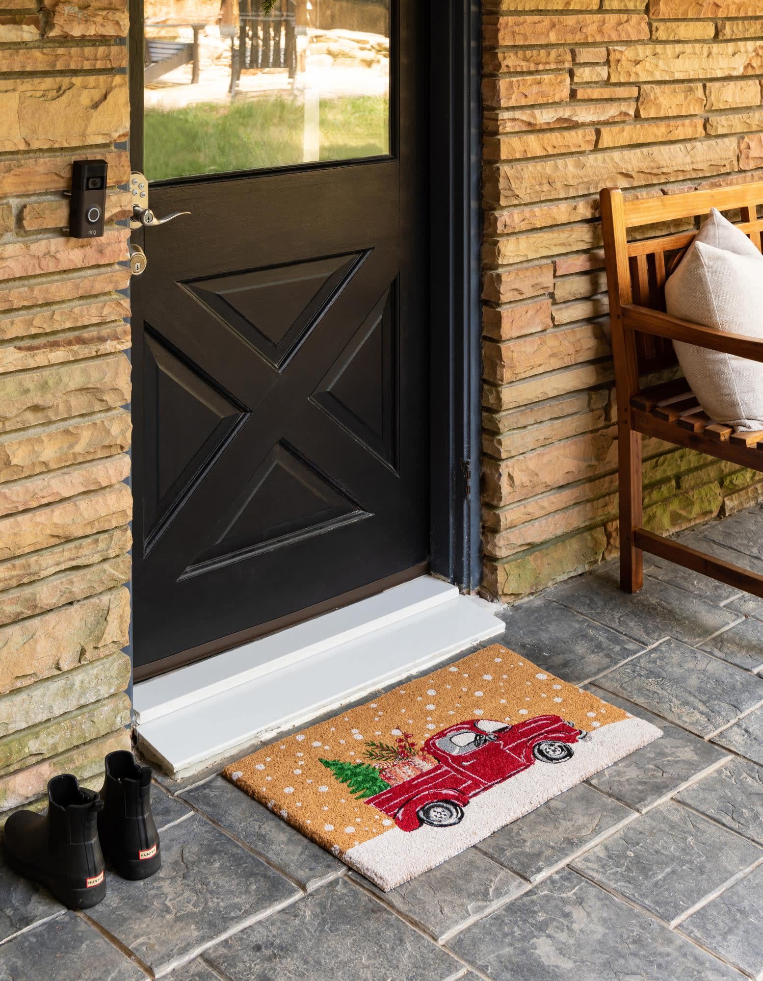 Unique Loom 3165036 Doormat 2 x 3 (ft) Loomed Coir Holidays Rectangular Indoor/Outdoor Area rug