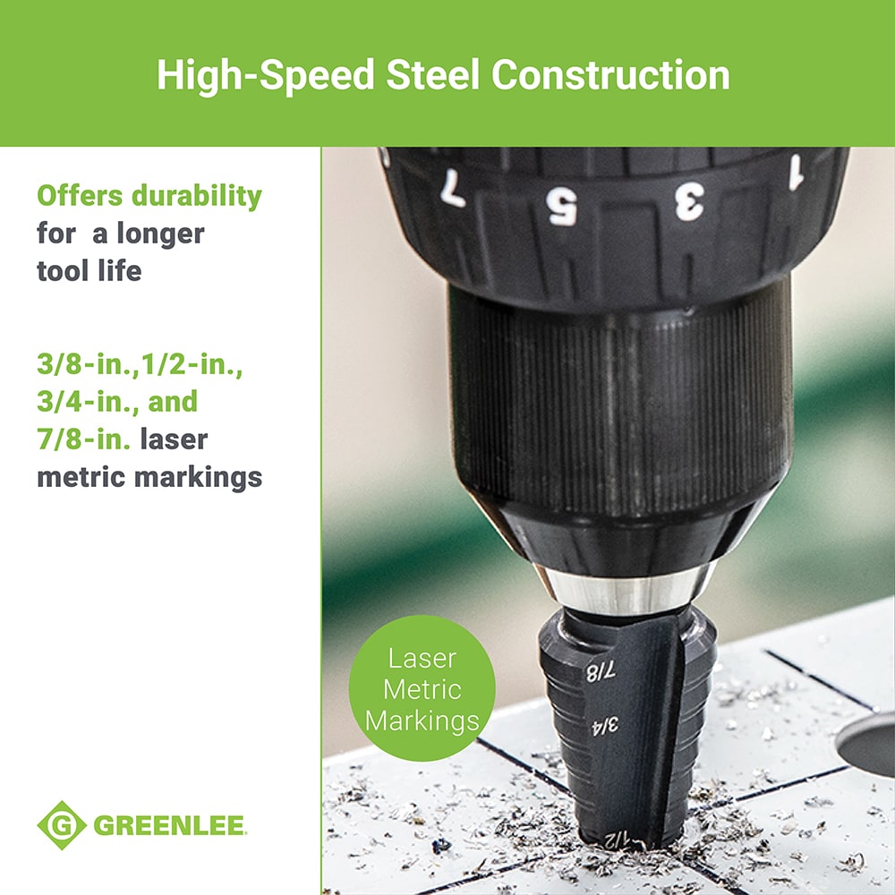 Greenlee GSB04 Metal-Step-Drill-Bits - View #10