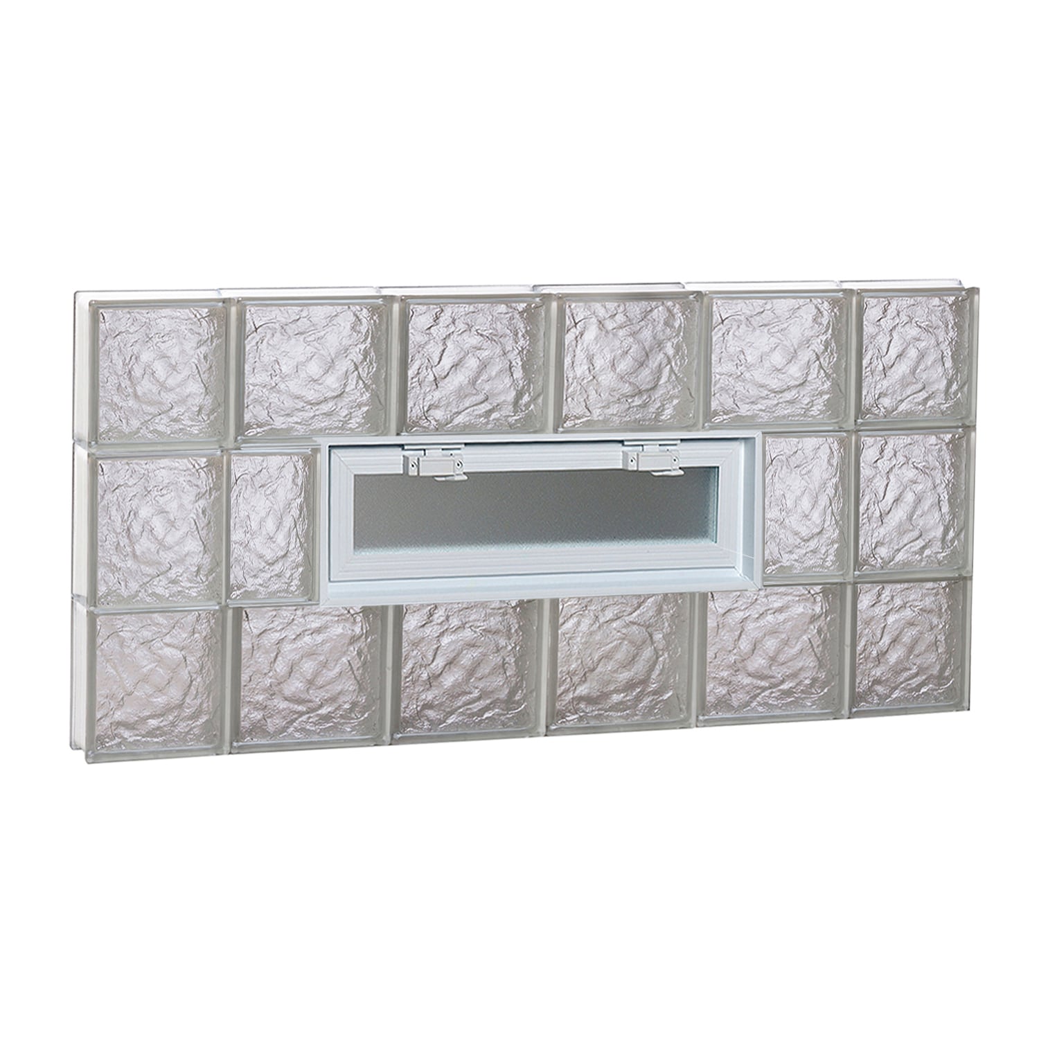 REDI2SET V4422IS Ice Glass 42-1/2-in x 21-1/4-in Frameless Replacement Vented Glass Block Window