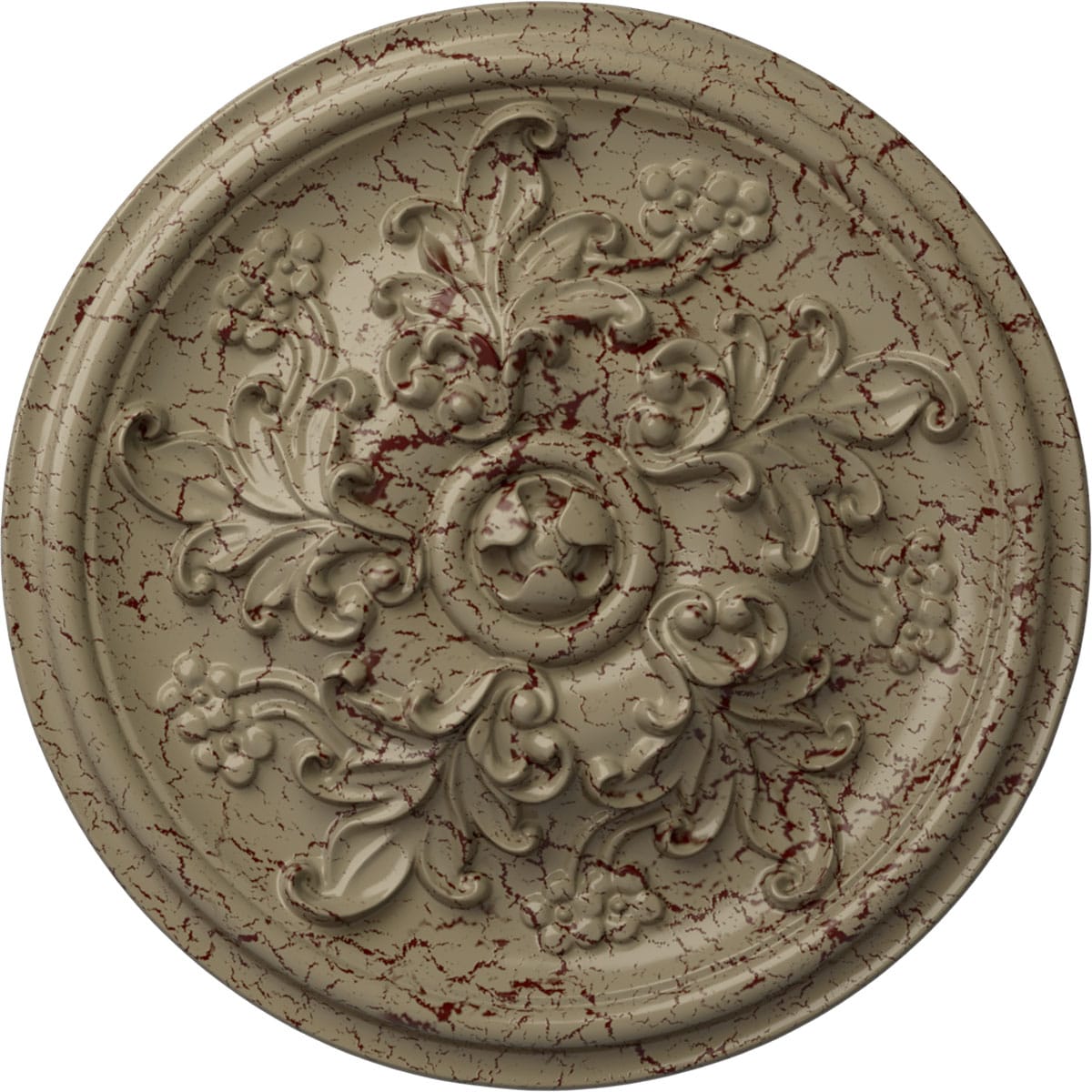 Ekena Millwork CM14KTGDC Katheryn 14.5-in W x 14.5-in L Painted Gobi Desert Crackle Polyurethane Whole Ceiling Medallion