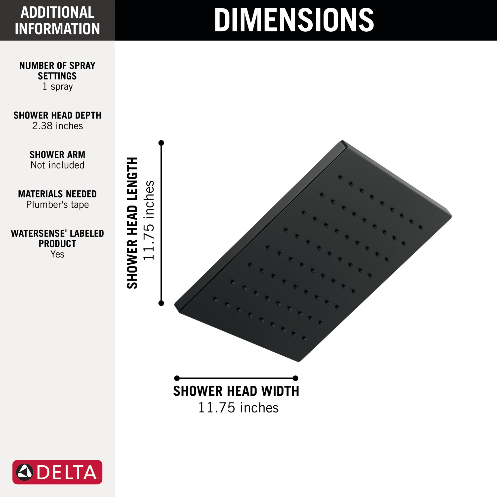 Delta 52159-BL Fixed-Showerhead - View #5