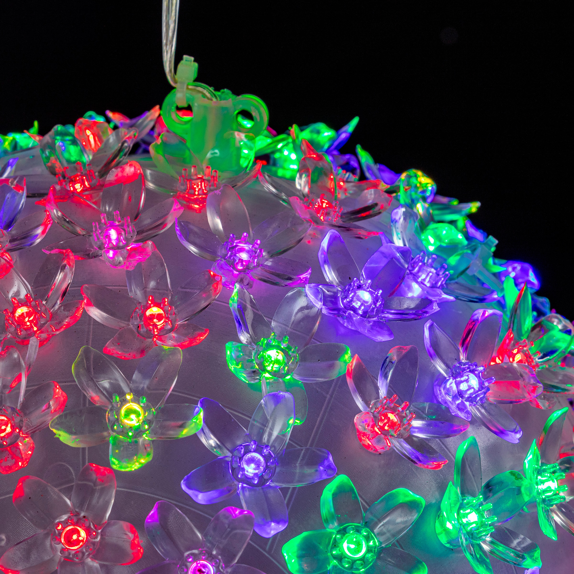 Multi-Colored LED Flashing Sphere Hanging Ornament, 8-Inch
