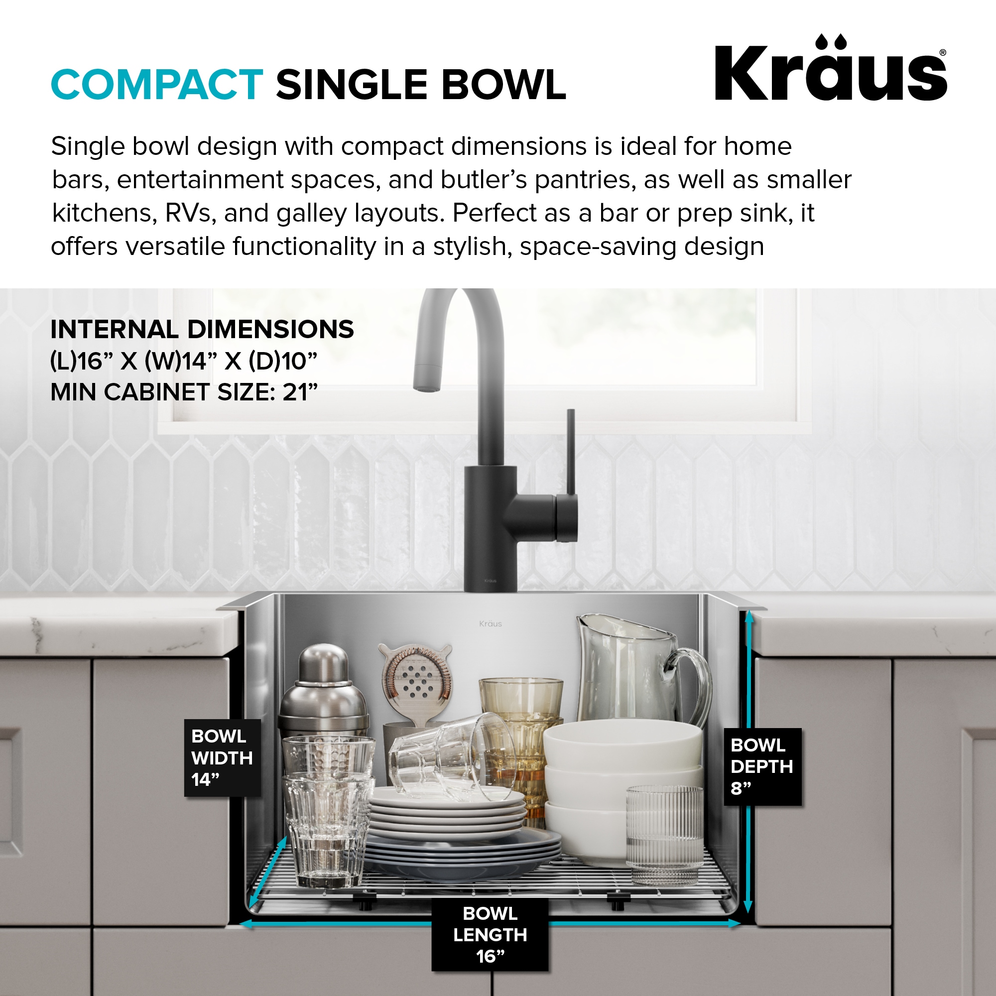 Kraus KHT301-18 Bar-Prep-Sinks - View #6