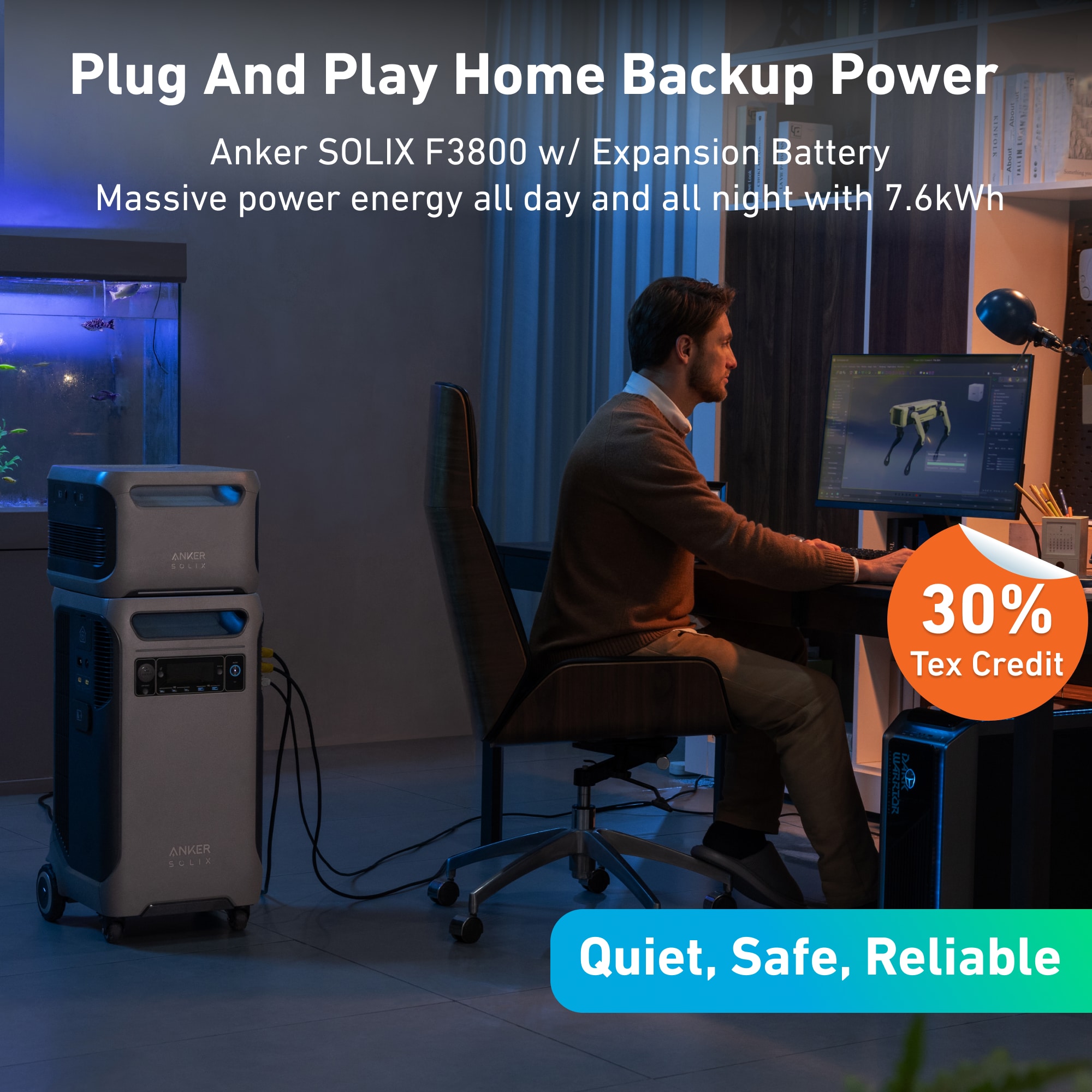 Anker SOLIX F3800 and BP3800 Extra Battery 6000Watts Portable Power