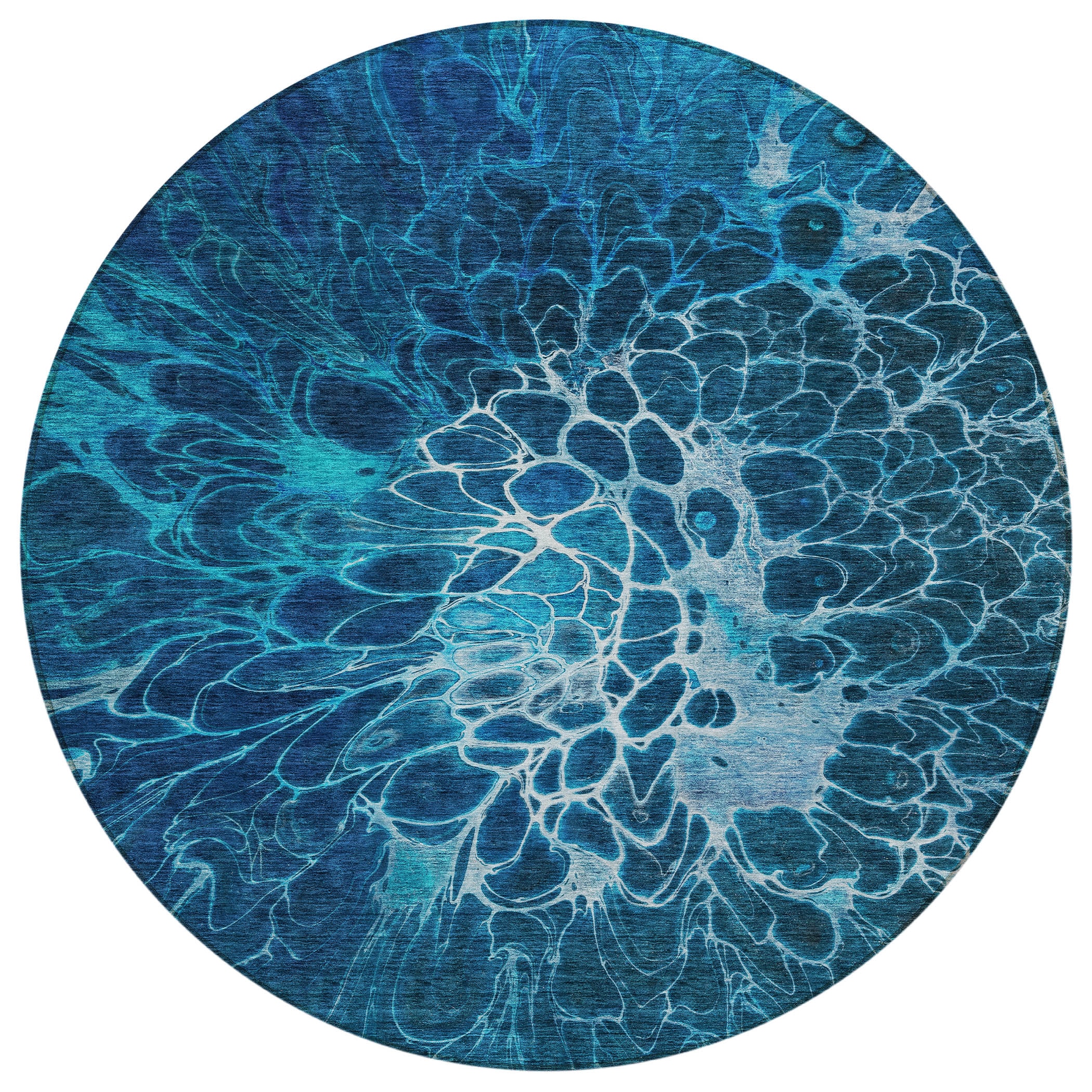 Addison Rugs ACN652NA8RO Chantille ACN652NA 8 x 8 (ft) Polyester Navy Round Indoor/Outdoor Geometric Machine washable Area rug