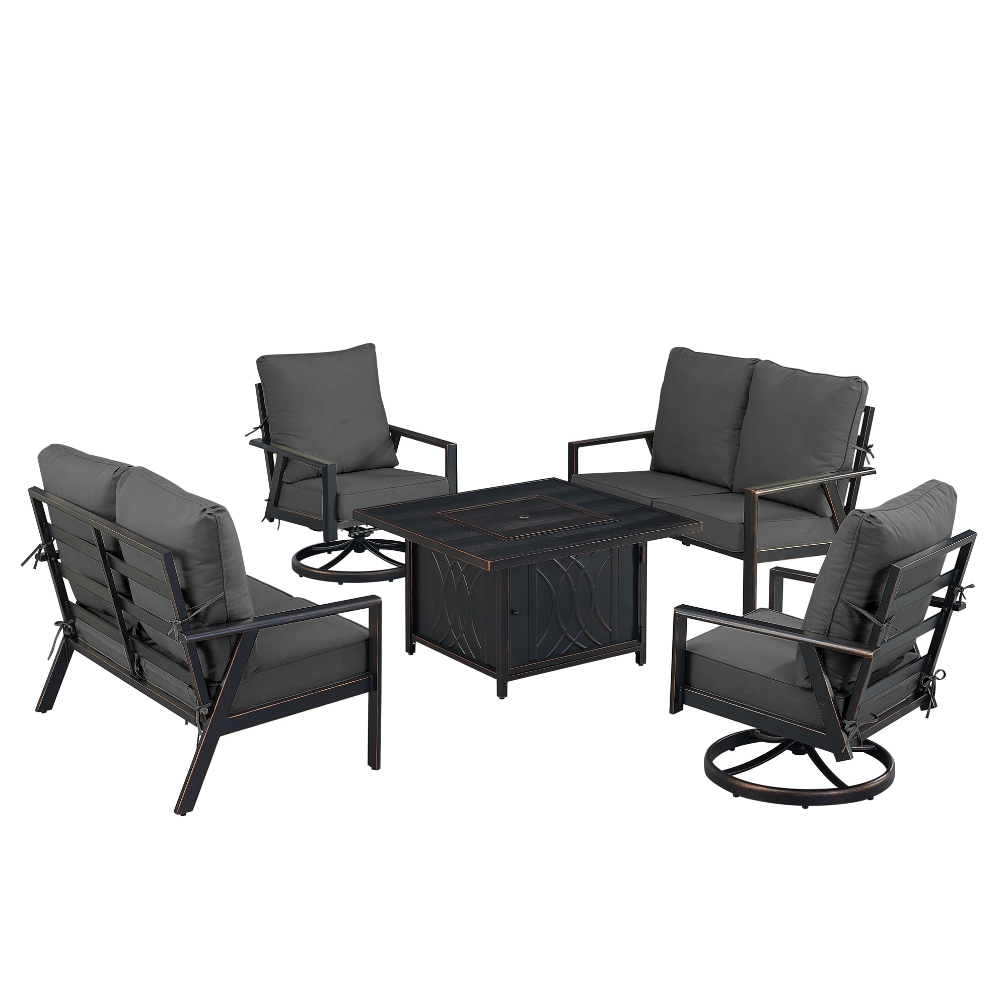 Oakland Living LUX2LS2CHCAVEBKCUA Patio-Conversation-Sets - View #4