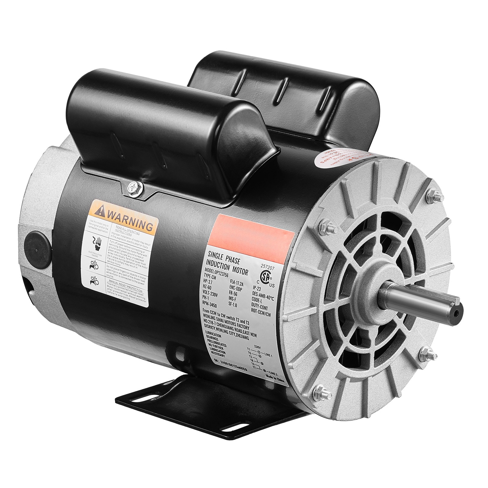 VEVOR DXKYJDJTODP37A3YTV7 3.7HP Air Compressor Electric Motor 3.7 -HP Replacement Engine for Generators