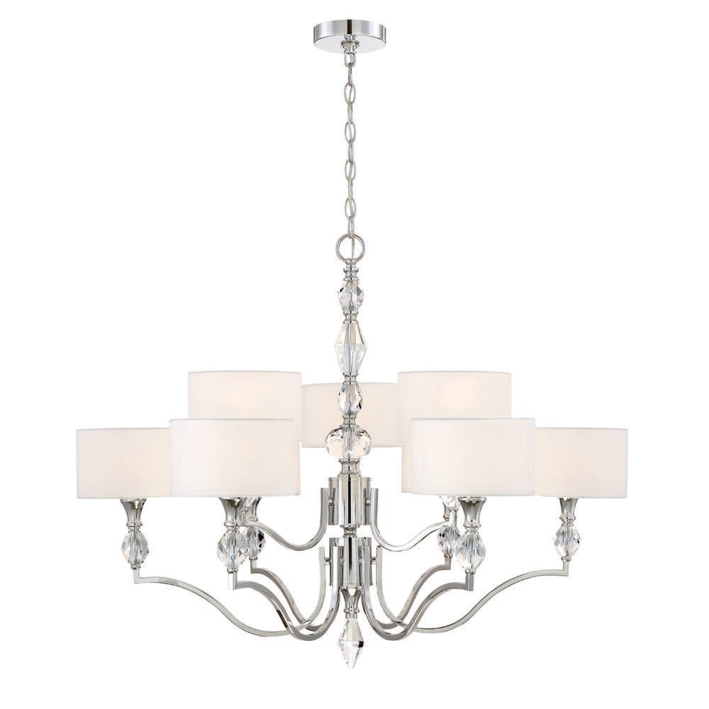 Designers Fountain 89989-CH Evi 9 -Light Chrome Transitional Antler For Use in Bedrooms, Dining Rooms, Foyers, Kitchens, Living Rooms Chandelier