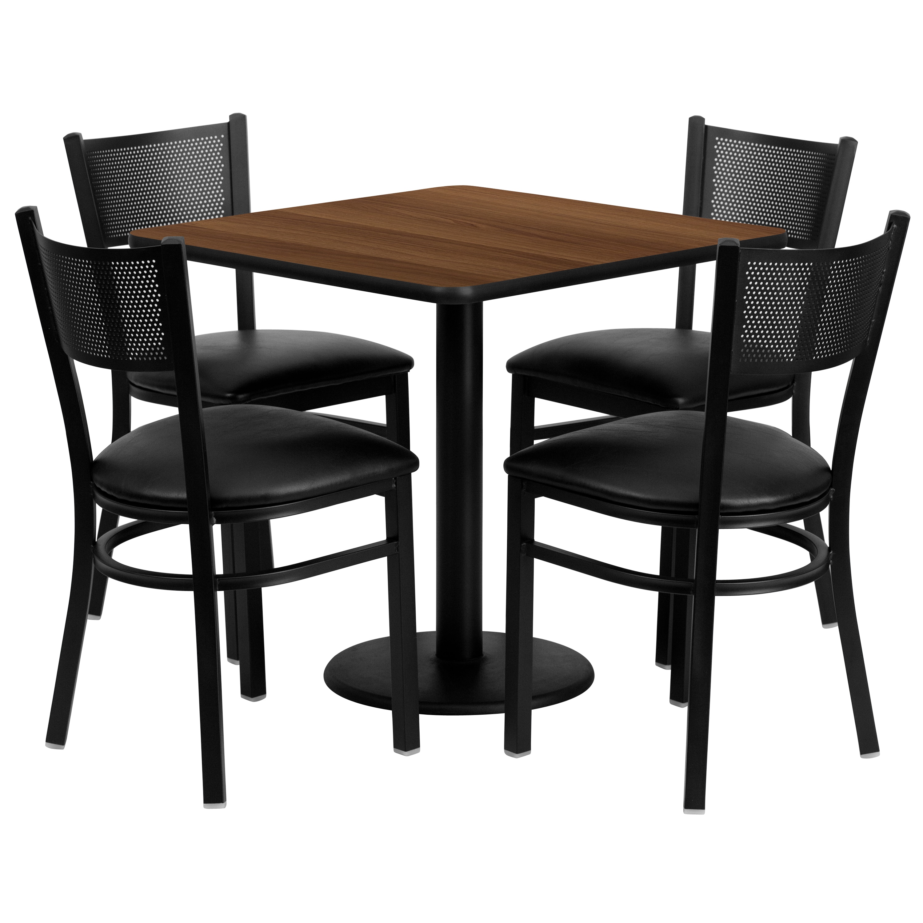 Flash Furniture 847254049498 Walnut Traditional Dining Room Set with Square Table ( Seats 4 )