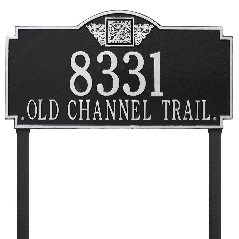 Whitehall 5104BS 12-1/4-in H x 23-1/4-in W Black/silver Aluminum Address plaque