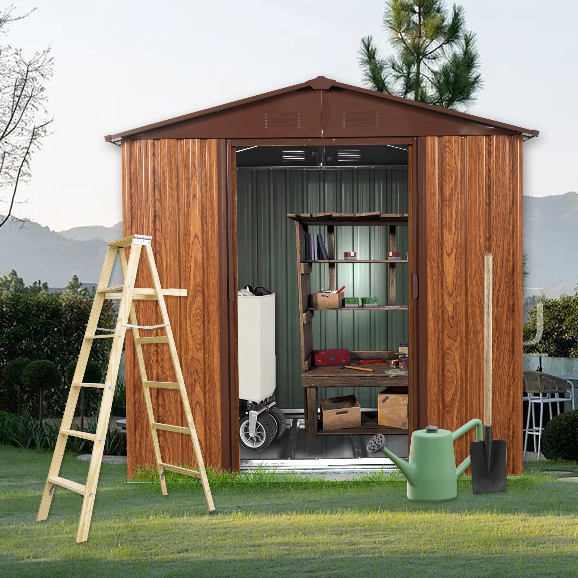 Clihome CL-WC5416BW Metal-Storage-Buildings-Sheds - View #2