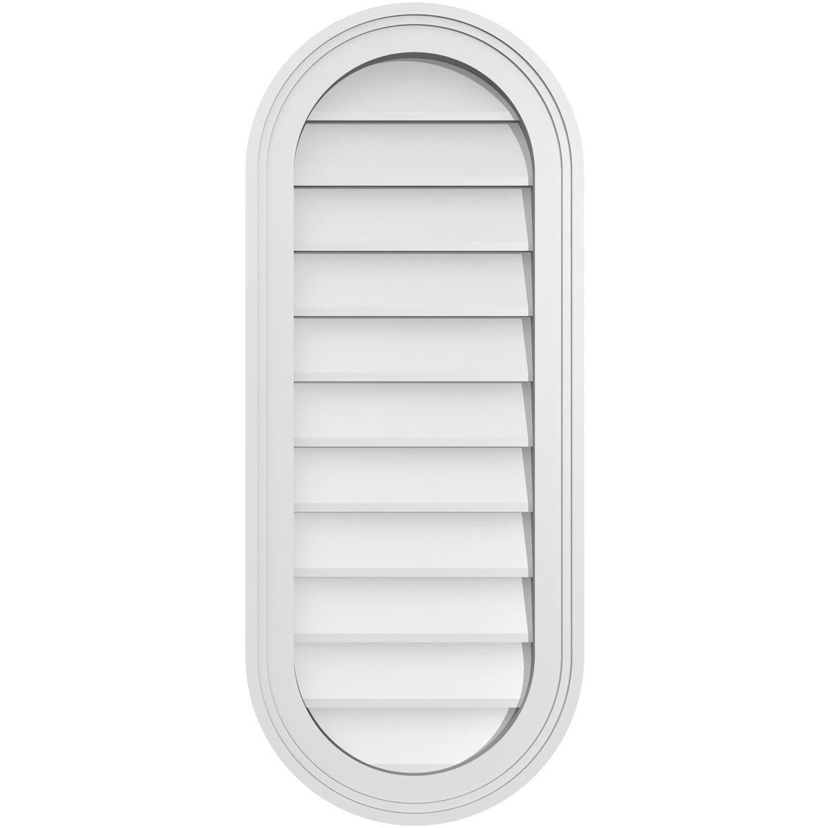 Ekena Millwork GVPVR14X3402SN 14-Inches x 34-Inches Off-white Oval PVC Gable Louver Vent