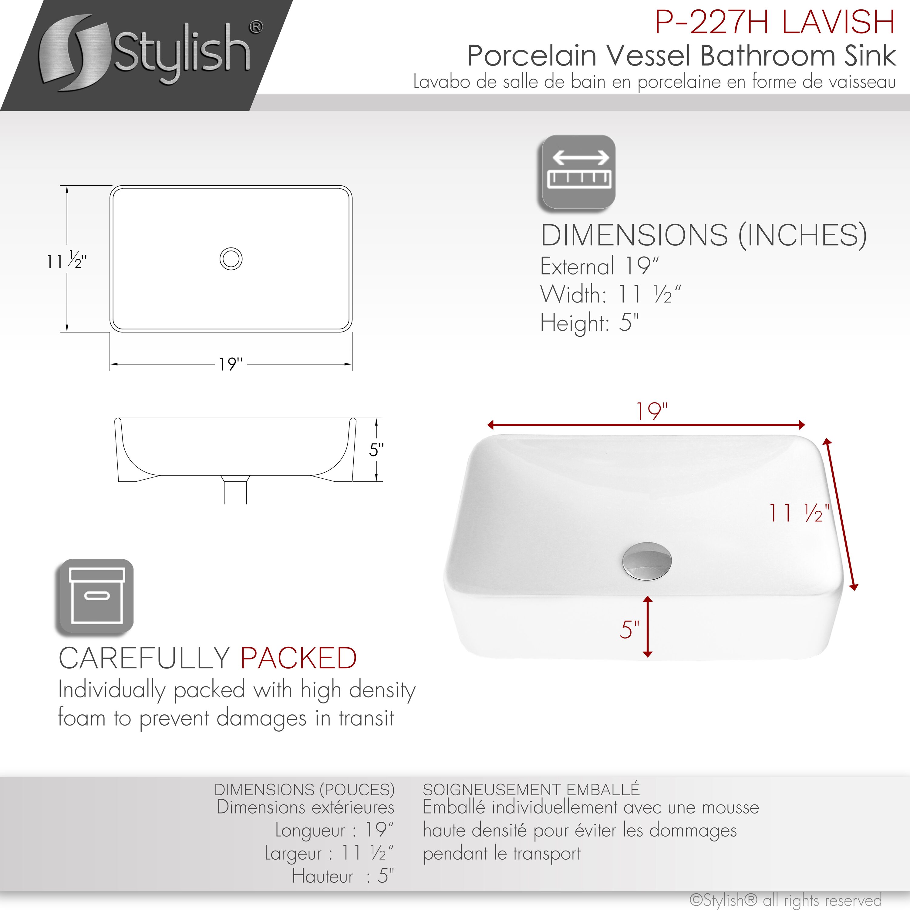 Stylish P-227H Bath-Sink - View #6
