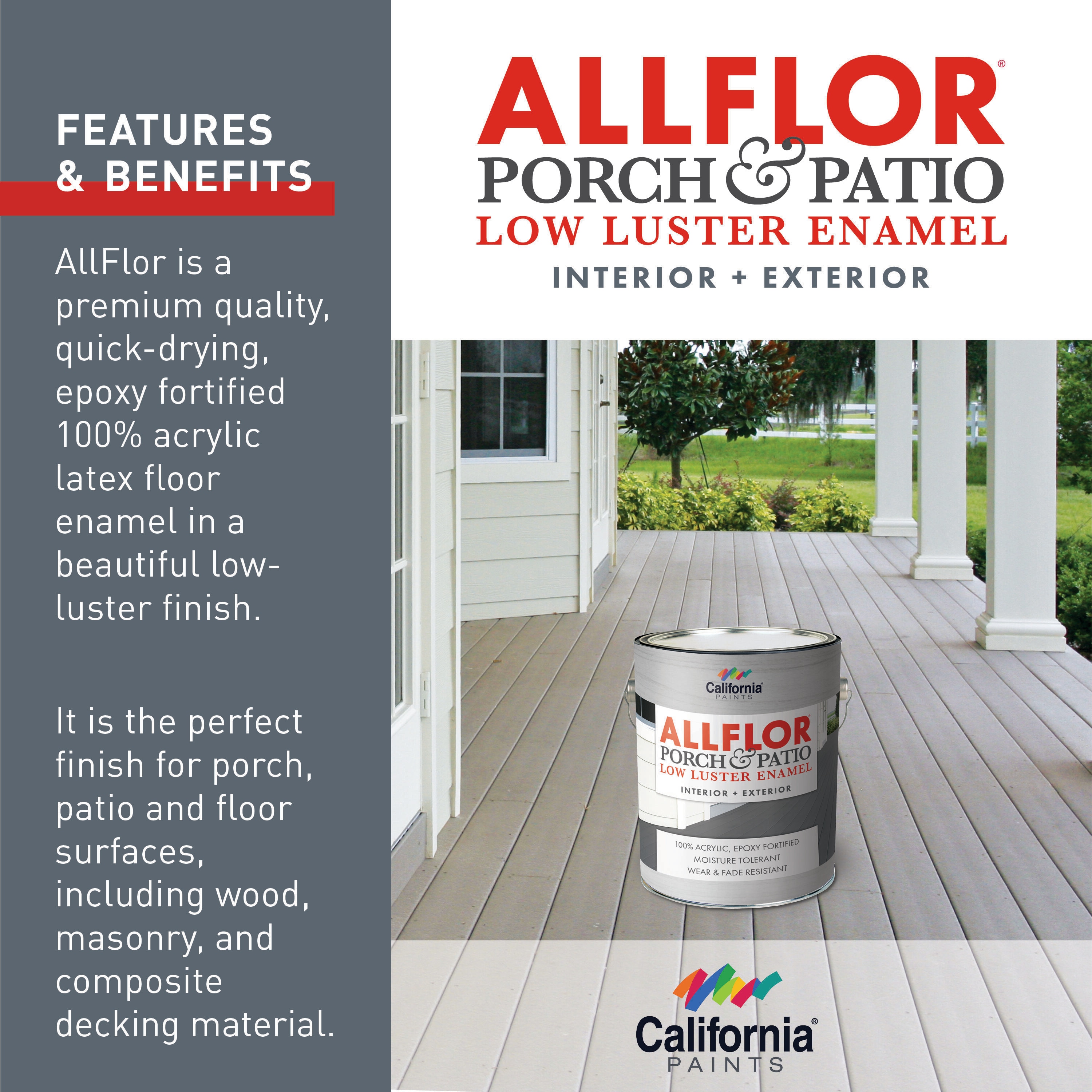 California Paints Brown Satin Interior/Exterior Porch And Floor Paint ...