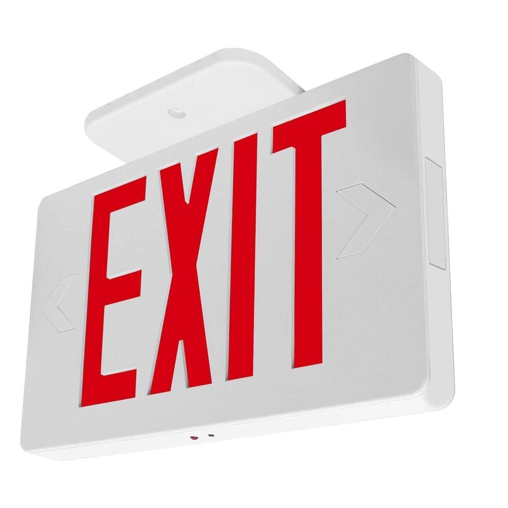 Oyezvary  Ultra Slim LED Exit Sign Red Letter Emergency Light 1.6W 10lumens Universal Mounting Double Face 6 inch Letters 1 Pack