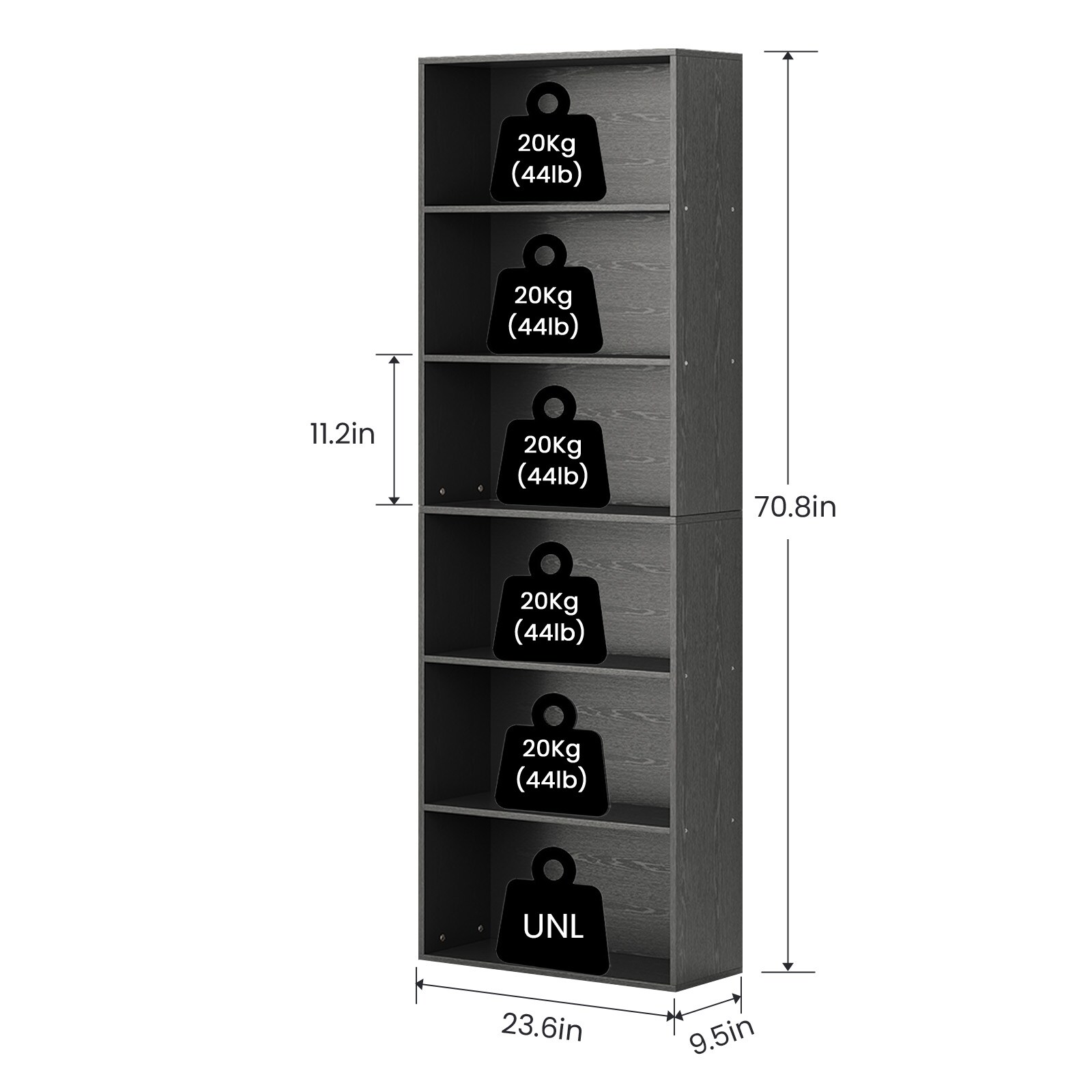 JEAREY JE-LXDRCL-WH-F bookcases - View #3