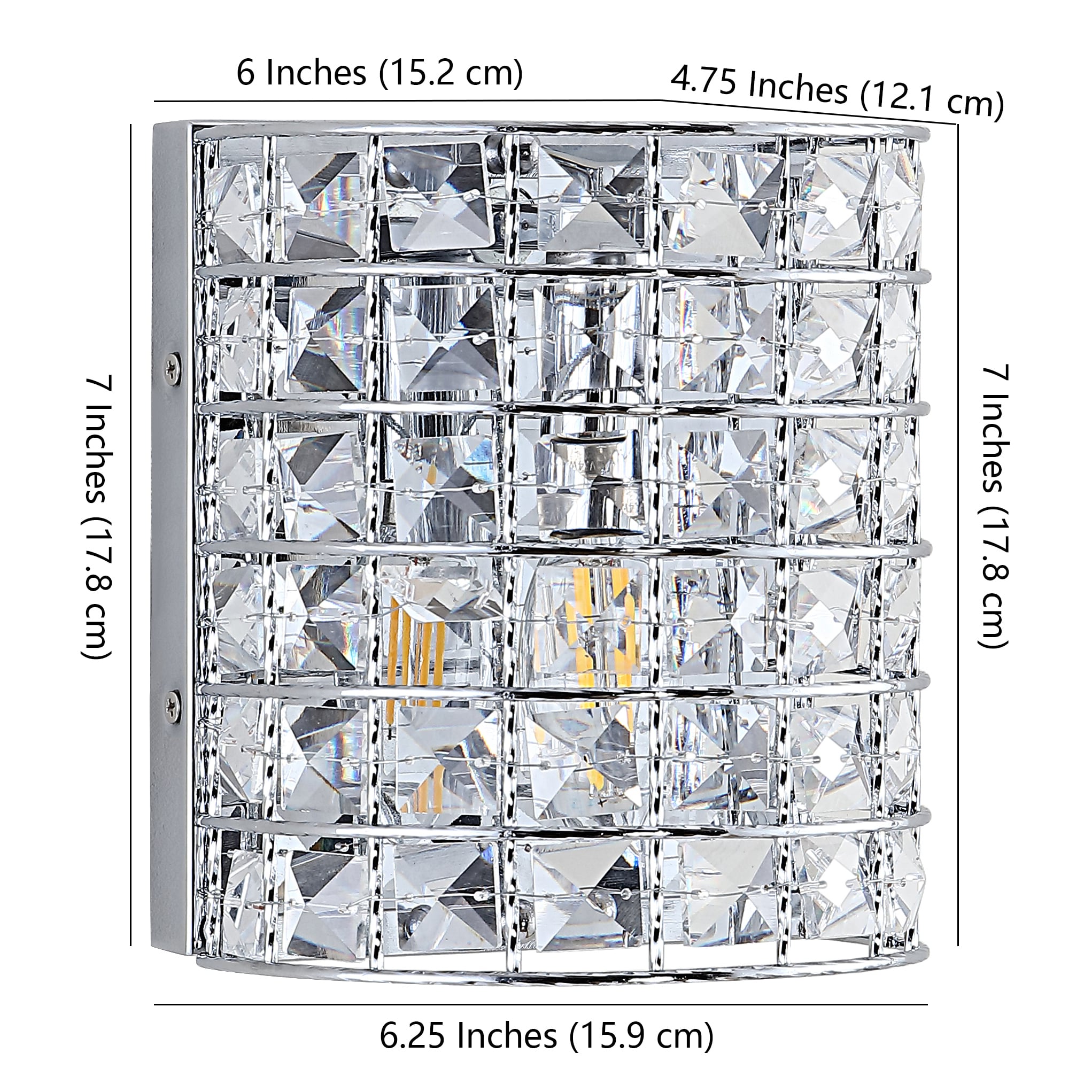 Clara Deco 6.25" Chrome Crystal Glam LED Vanity Light