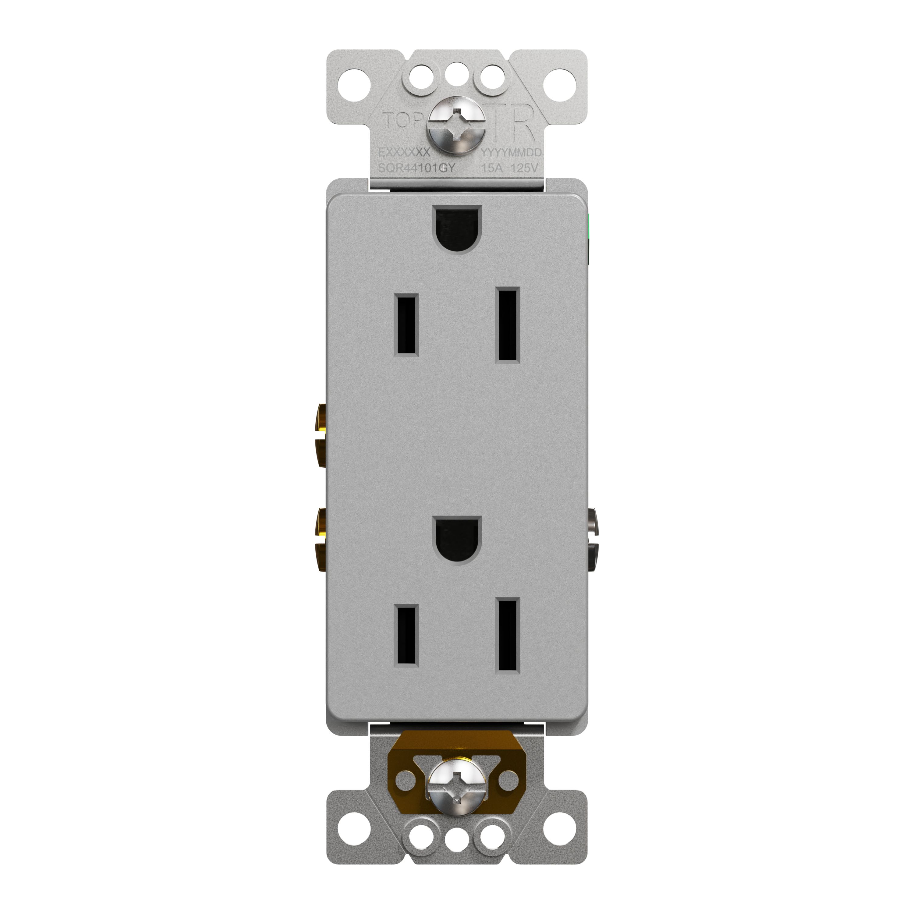 SQR44101GY X Series 15 -Amp 125-volt Tamper Resistant Residential Decorator Outlet , Matte Gray