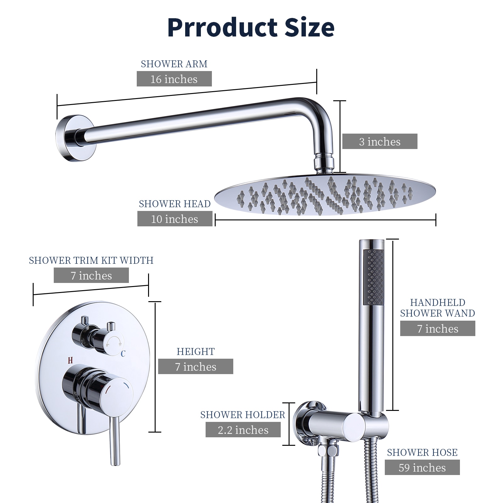 Fapully FA-B-3004C-10 Showerhead-Bar-Panels - View #6