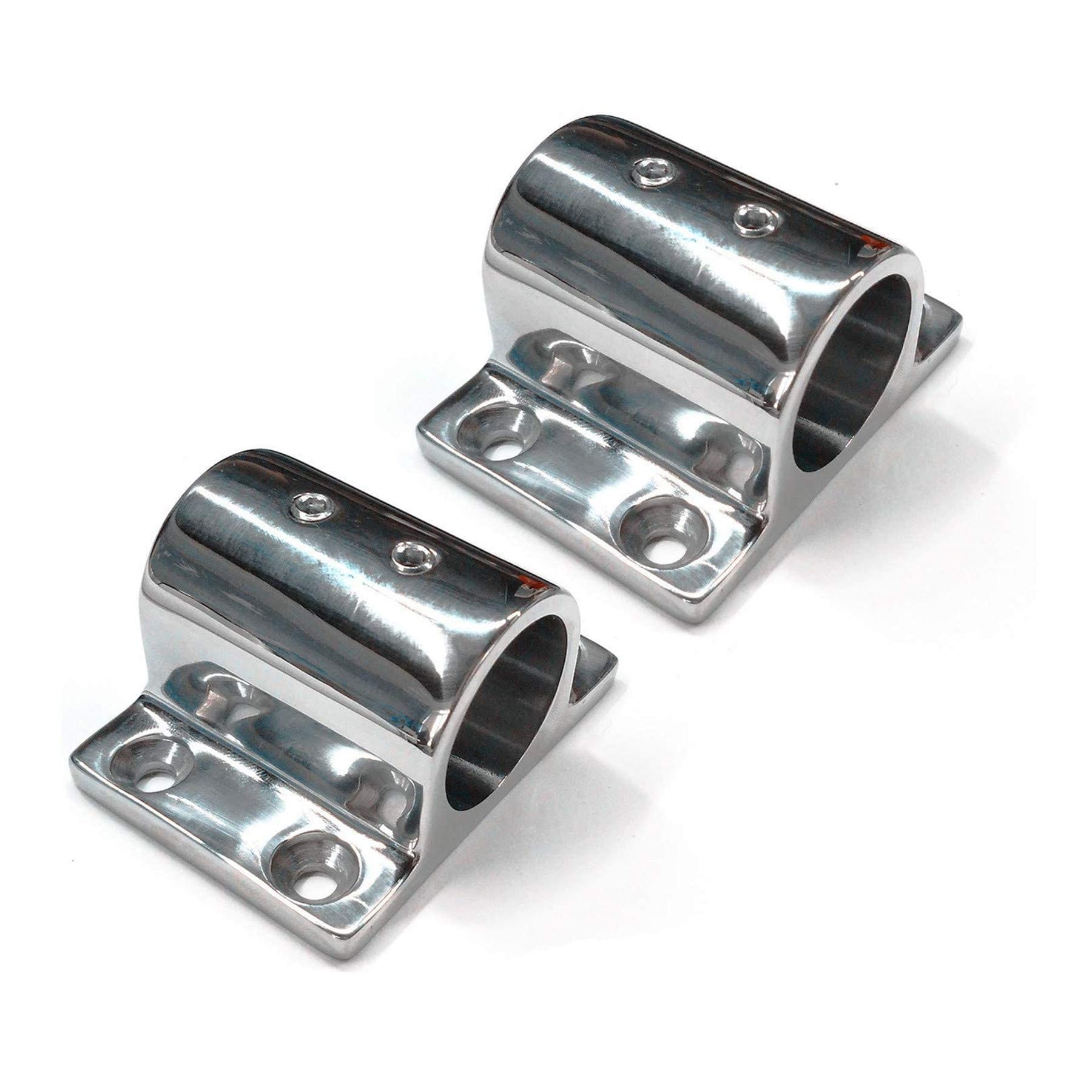 Etokfoks  Pair Marine Boat Hand Rail Fitting 316 Stainless Steel 90 Degree Stanchion Base for 7 8in Tube