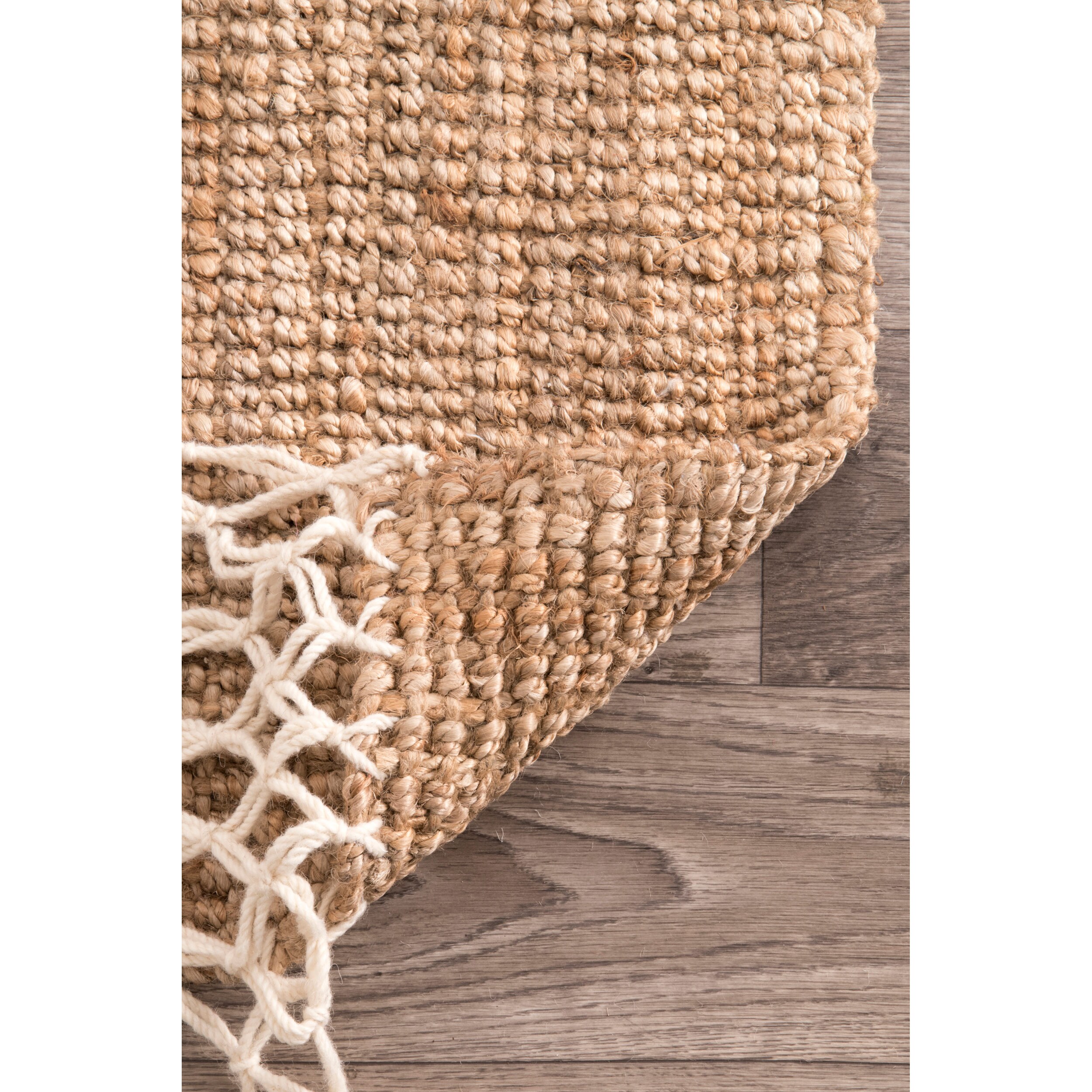 Maui Handwoven Fringe Jute & Wool Runner Rug, 2'6"x8'